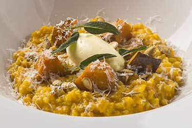 Pumpkin risotto with crispy sage-image