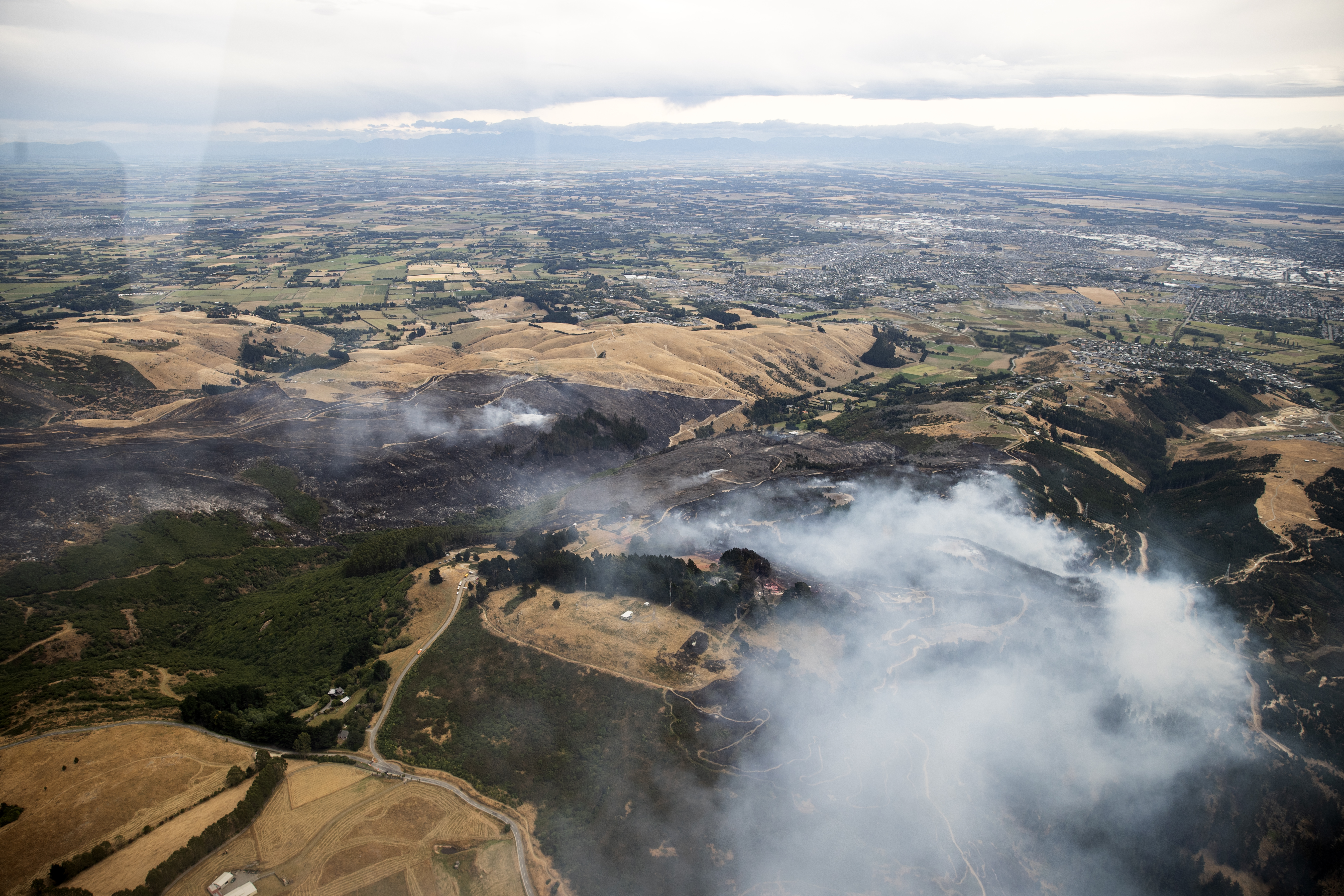 Fire commanders on the scene were comfortable that it was not spreading too quickly and the situation was constantly being assessed. Photo / George Heard

