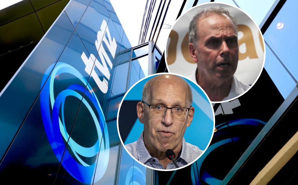 Anti-co-governance campaigner Julian Batchelor (inset right) unsuccessfully sued TVNZ over an online article in 2023. Businessman Jim Grenon (inset left) helped fund the case.