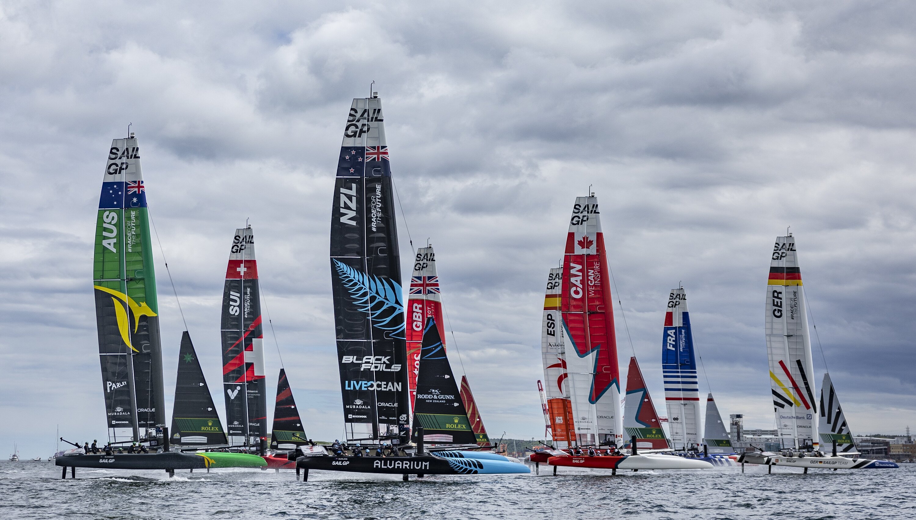 The SailGP fleet will welcome two new teams for season five. Photo / Simon Bruty, SailGP