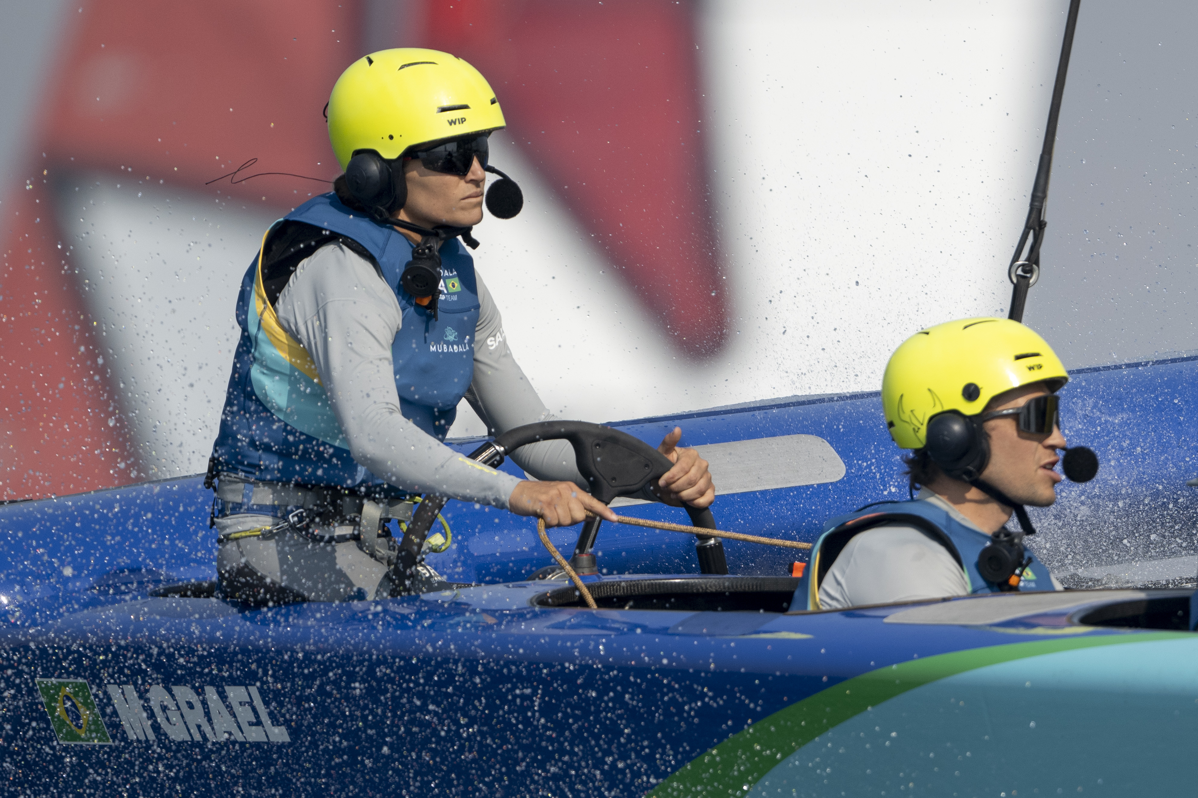 Brazilian Martine Grael is the first female driver in SailGP history. Photo / Ricardo Pinto, SailGP