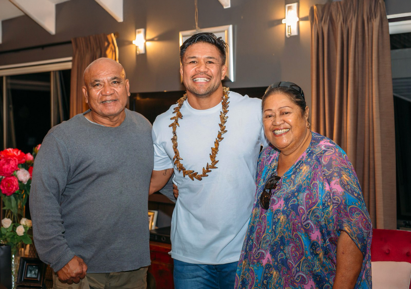 Keven with his dad, Mapusua and mum, Tise. Photo / Woman's Day