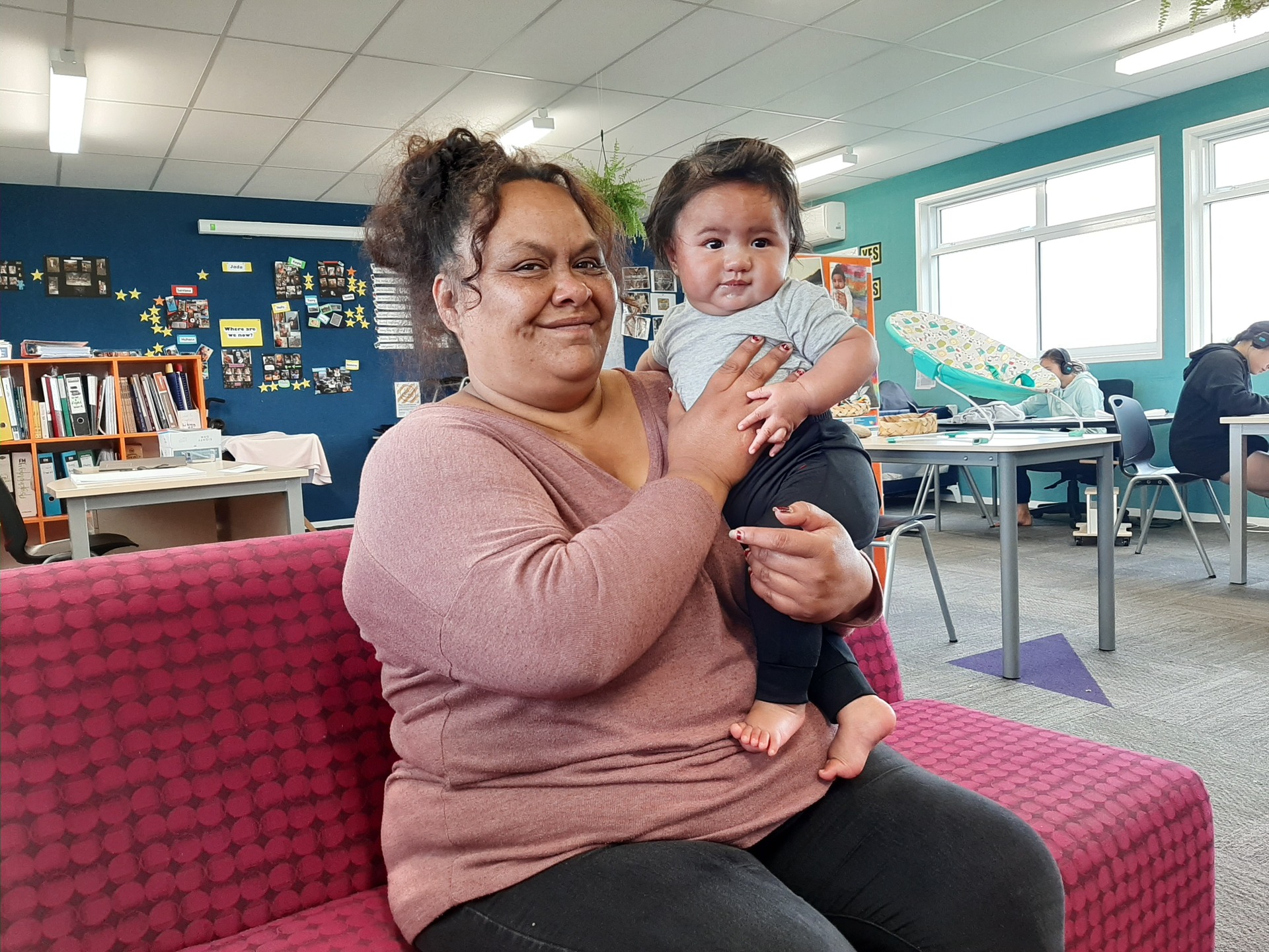 Jessica Taylor, pictured with her moko Iafeta, said often teenage mums have no family support due to relationship breakdowns, poverty, addictions, or overcrowding at home. Photo / Jenny Ling 