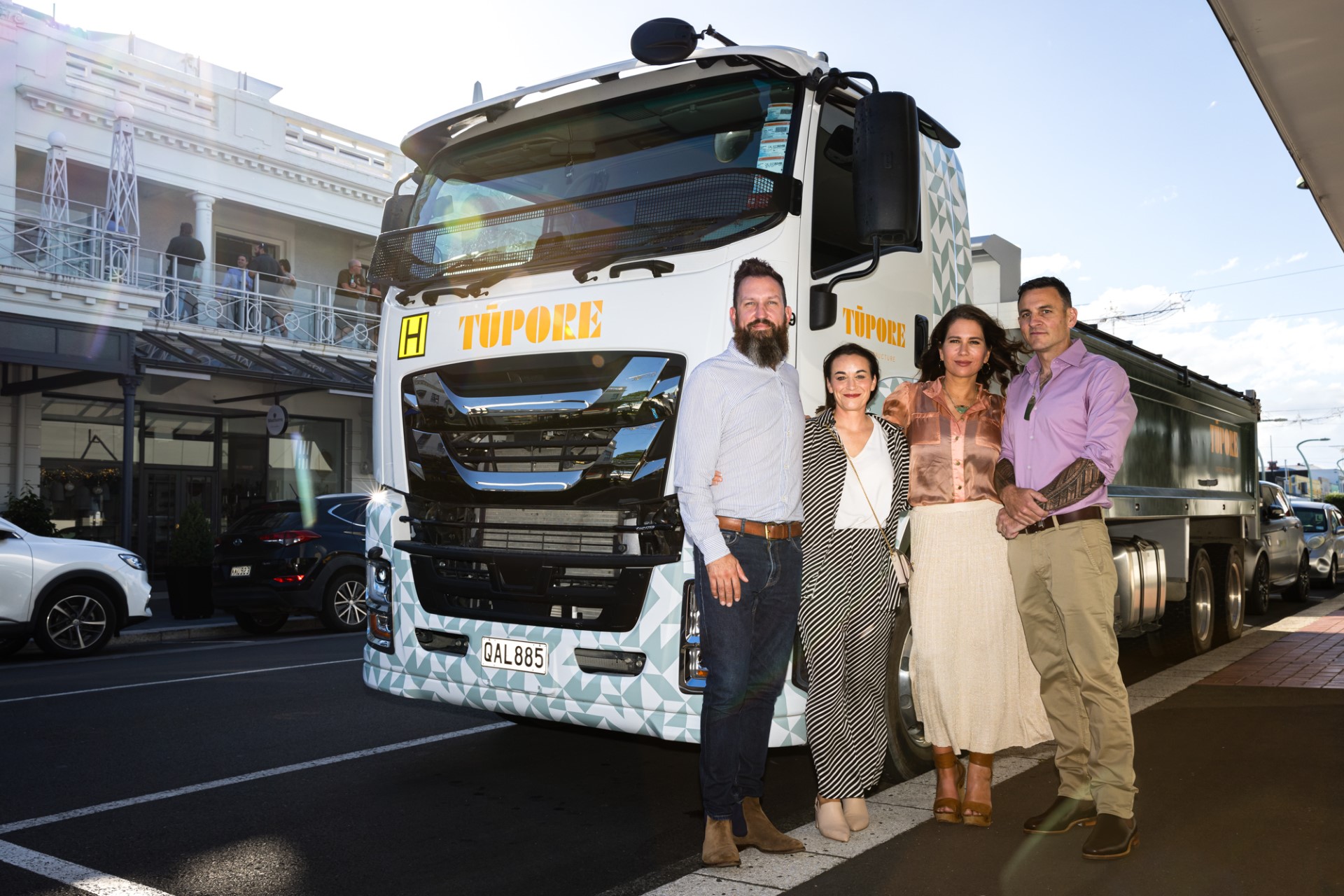 Civil construction business Tūpore Infrastructure. In the photo are (left) Gavin and Katie O’Connor and Michelle and Robbie Gale.