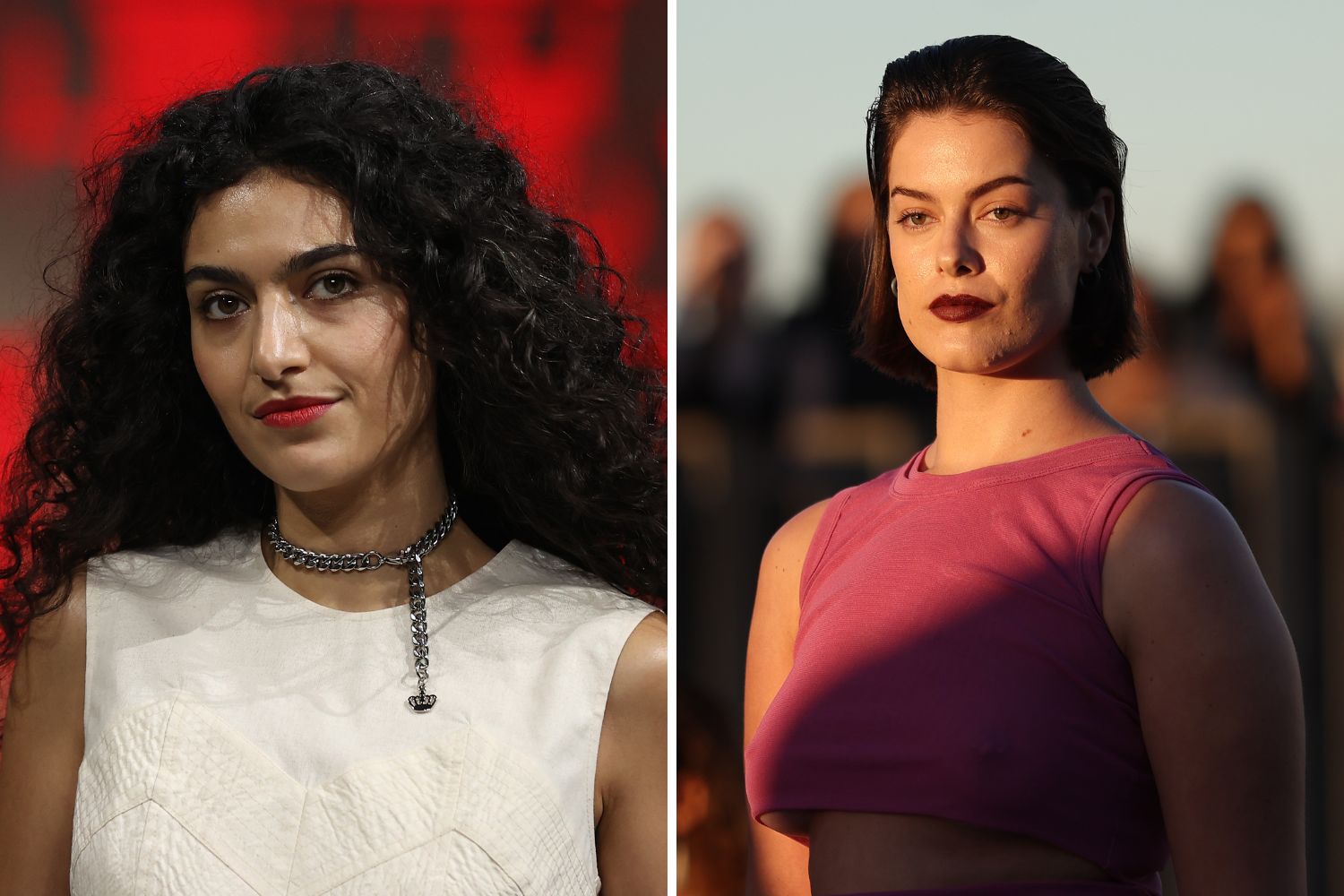 Left to right: Power pout at Kate Sylvester. Red-wine-stained lips at Zambesi. Photos / Getty Images