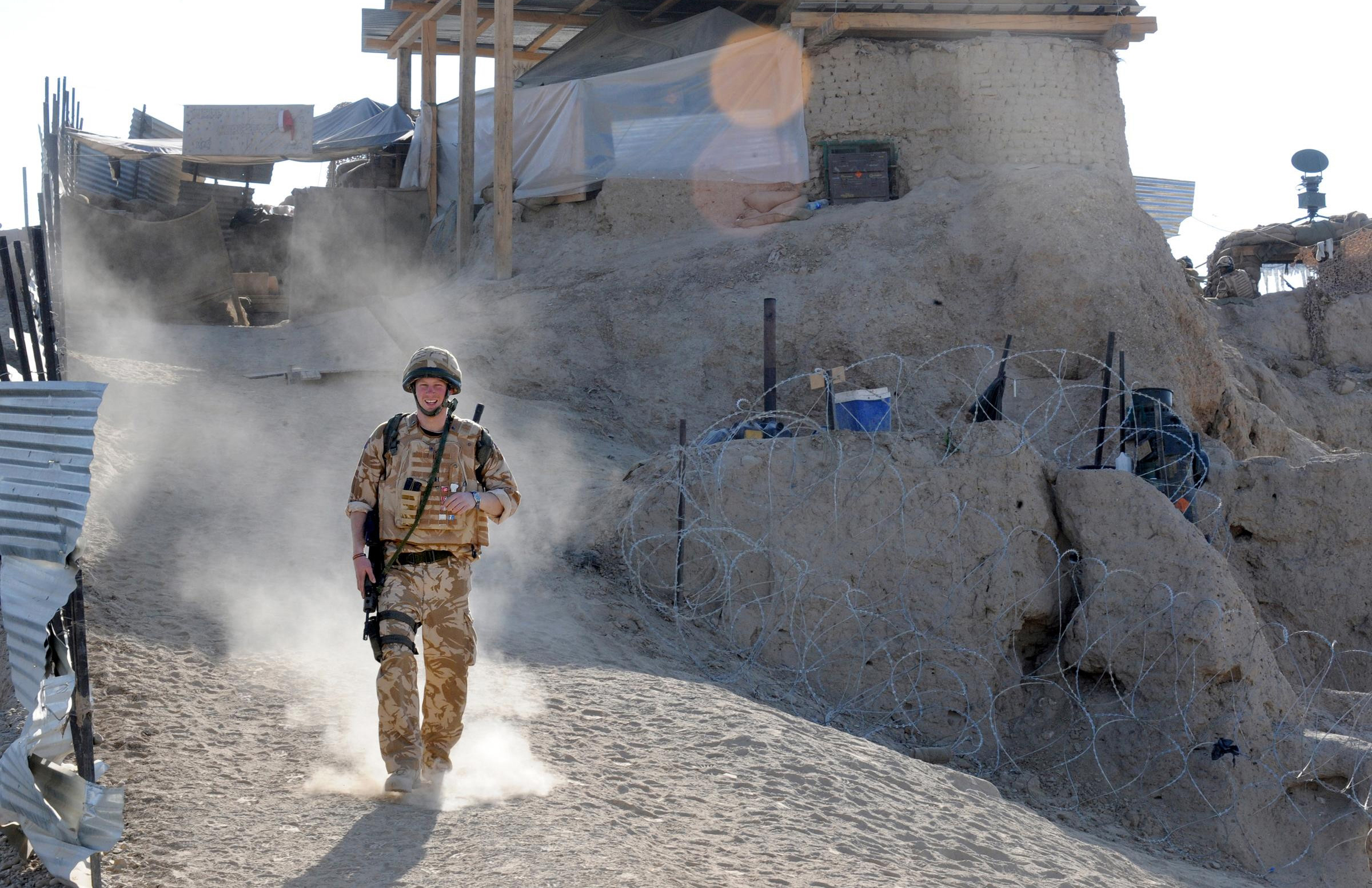 Prince Harry on patrol through the deserted town of Garmisir close to FOB (forward operating base) Delhi, where he was posted in the Helmand province, on January 2, 2008 in Southern Afghanistan. Photo / Getty Images