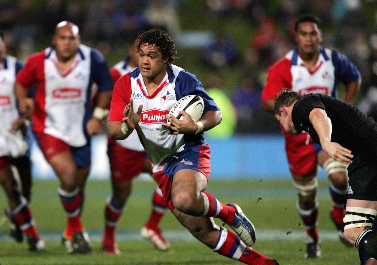 Sione Lauaki for the Pacific Islanders against the All Blacks, 2004. Photo / Photosport