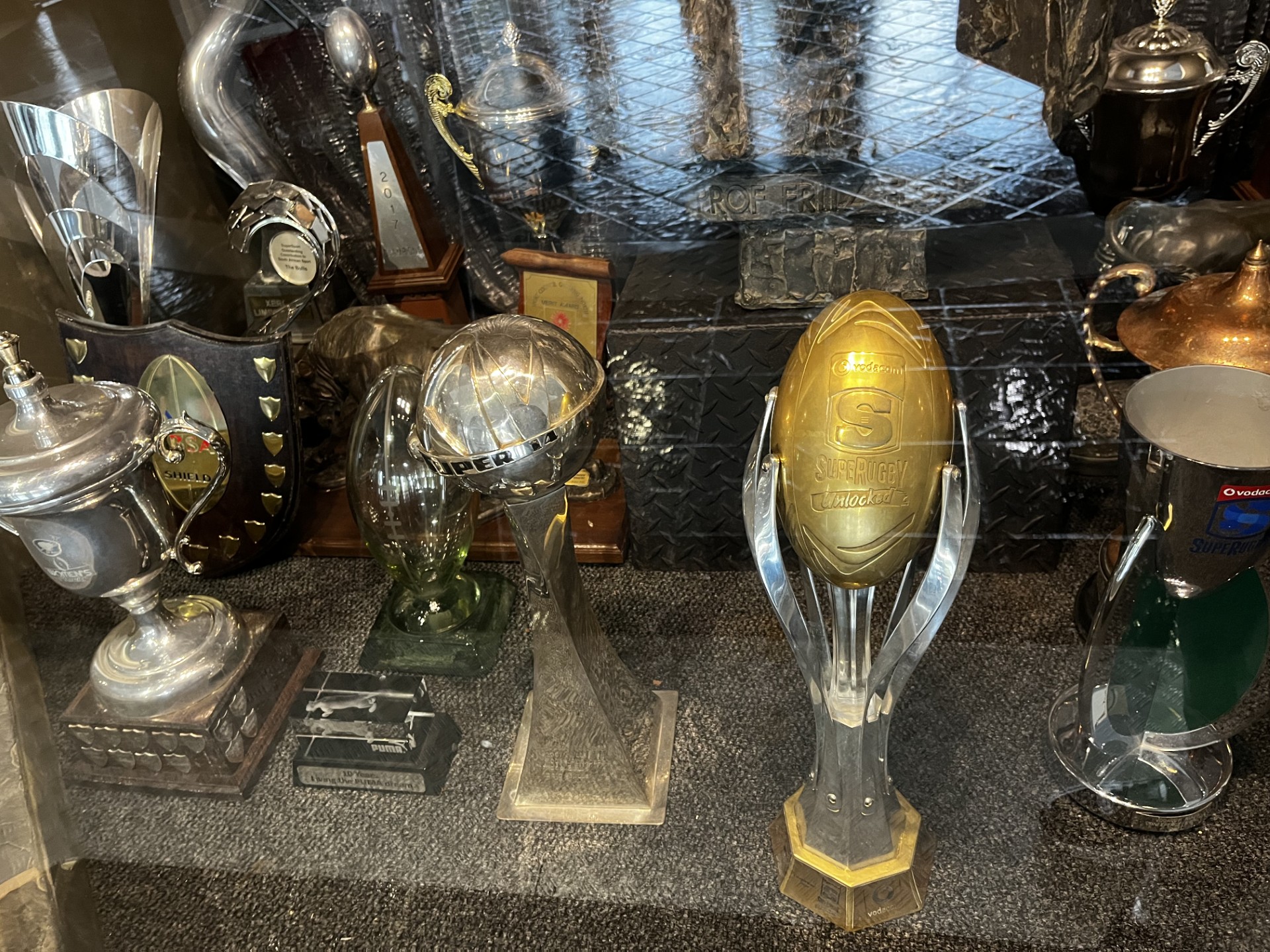 The Bulls trophy cabinet at Loftus Versfeld. 