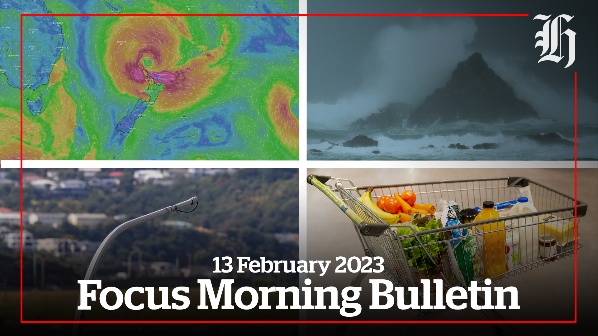 Cyclone Gabrielle slams north, NZ transport shutdown & Council urgently  probes falling streetlamps | Focus Morning Bulletin: 13 February, 2023