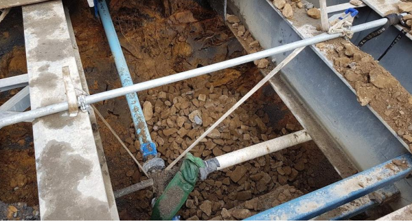 Cavity backfilled with quarry material. Photo / Wellington Water. 