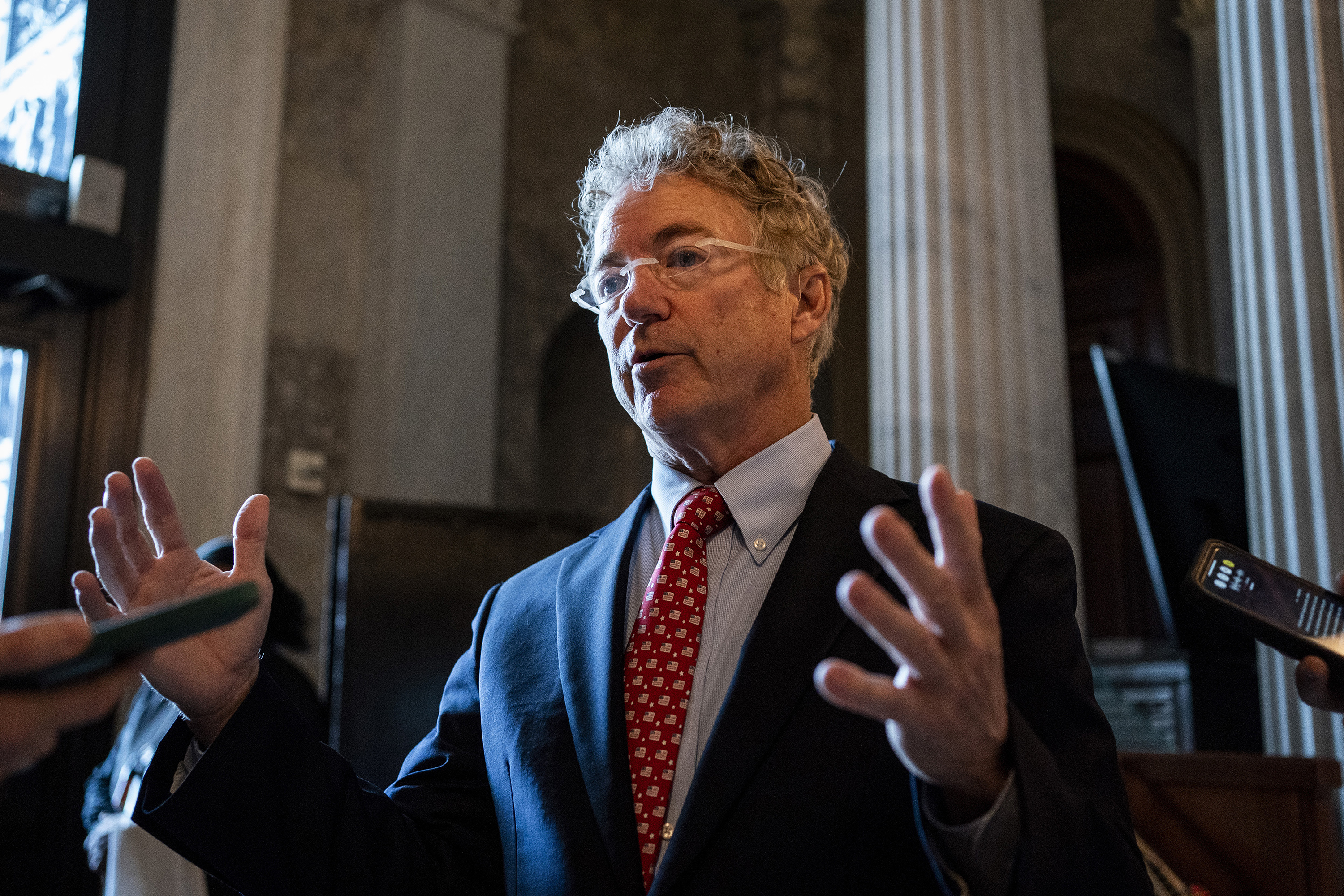 Among the few dissenters on tariffs is Senator Rand Paul, Republican of Kentucky, who said, “Taxing trade will mean less trade and higher prices.” Photo / Haiyun Jiang, The New York Times