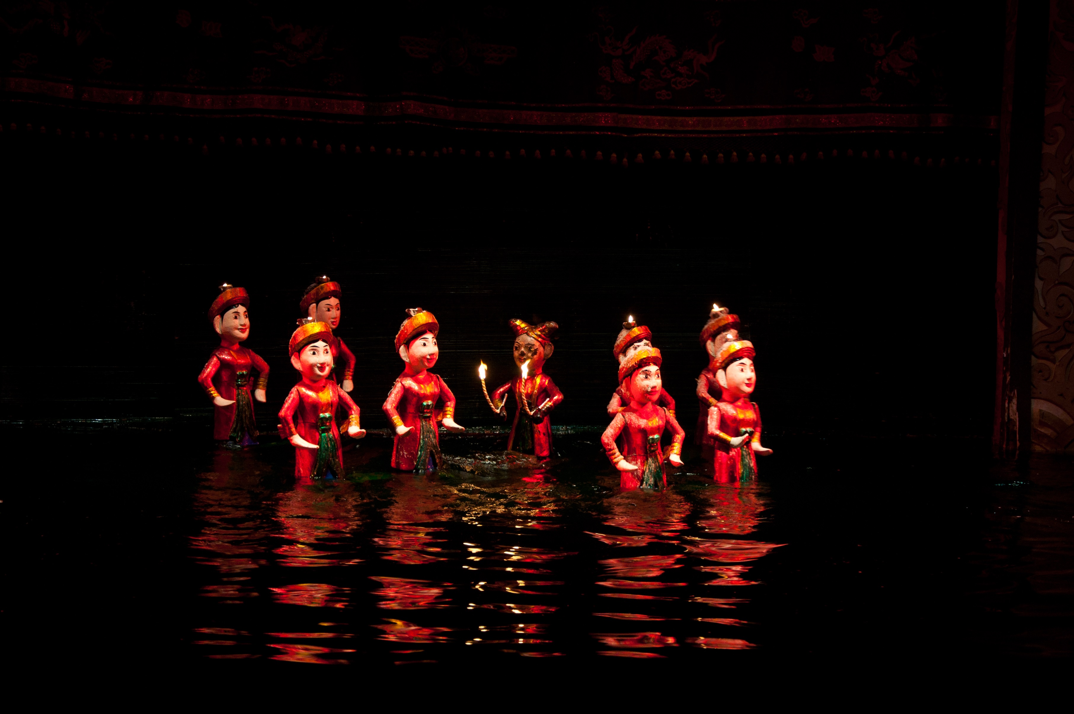 Water puppet show in Thang Long Theater in Hanoi Vietnam. Photo / 123RF