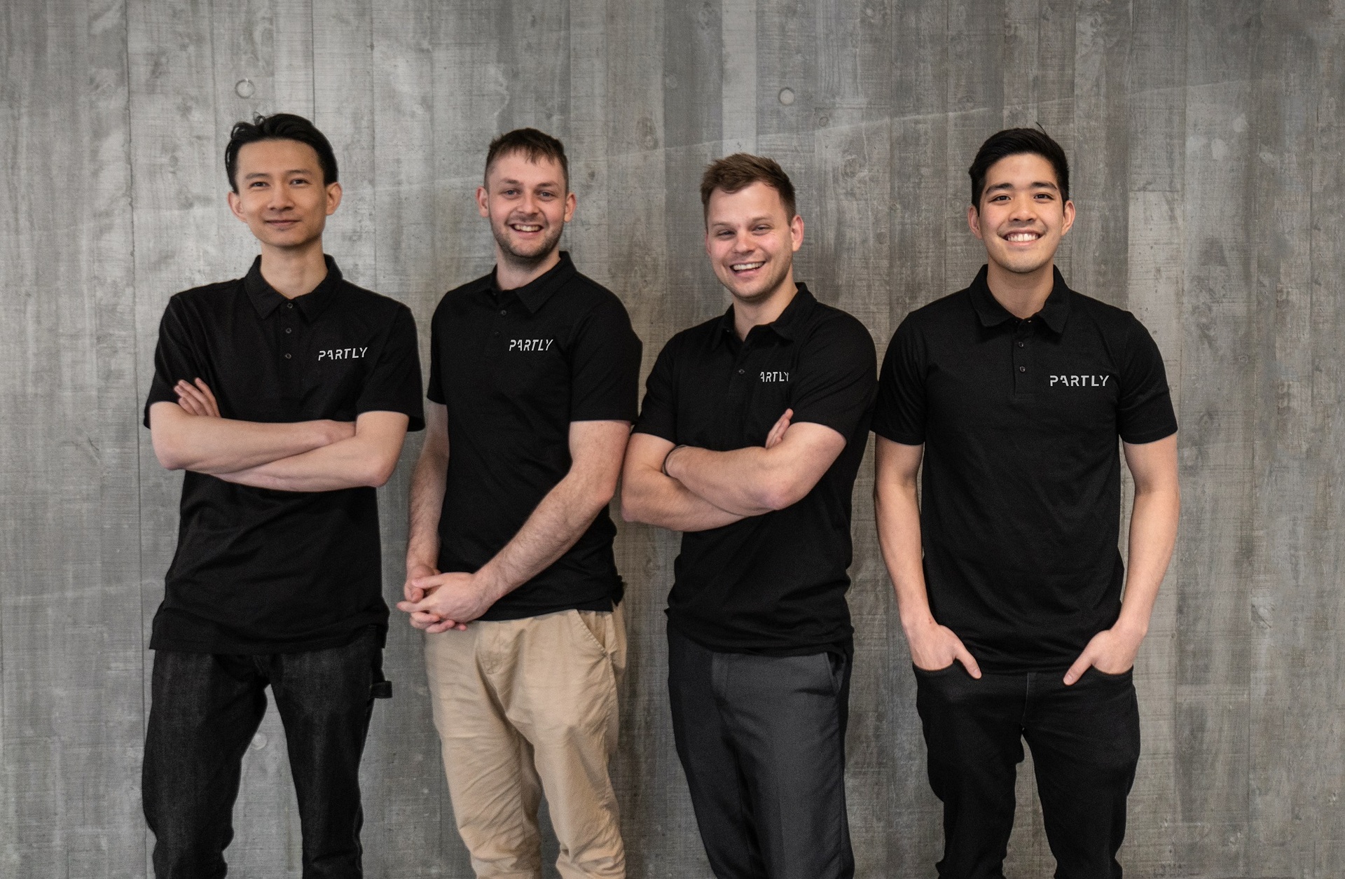 From left: Partly co-founders Evan Jia, Levi Facwett, Nathan Taylor, and Mark Song. Photo / File