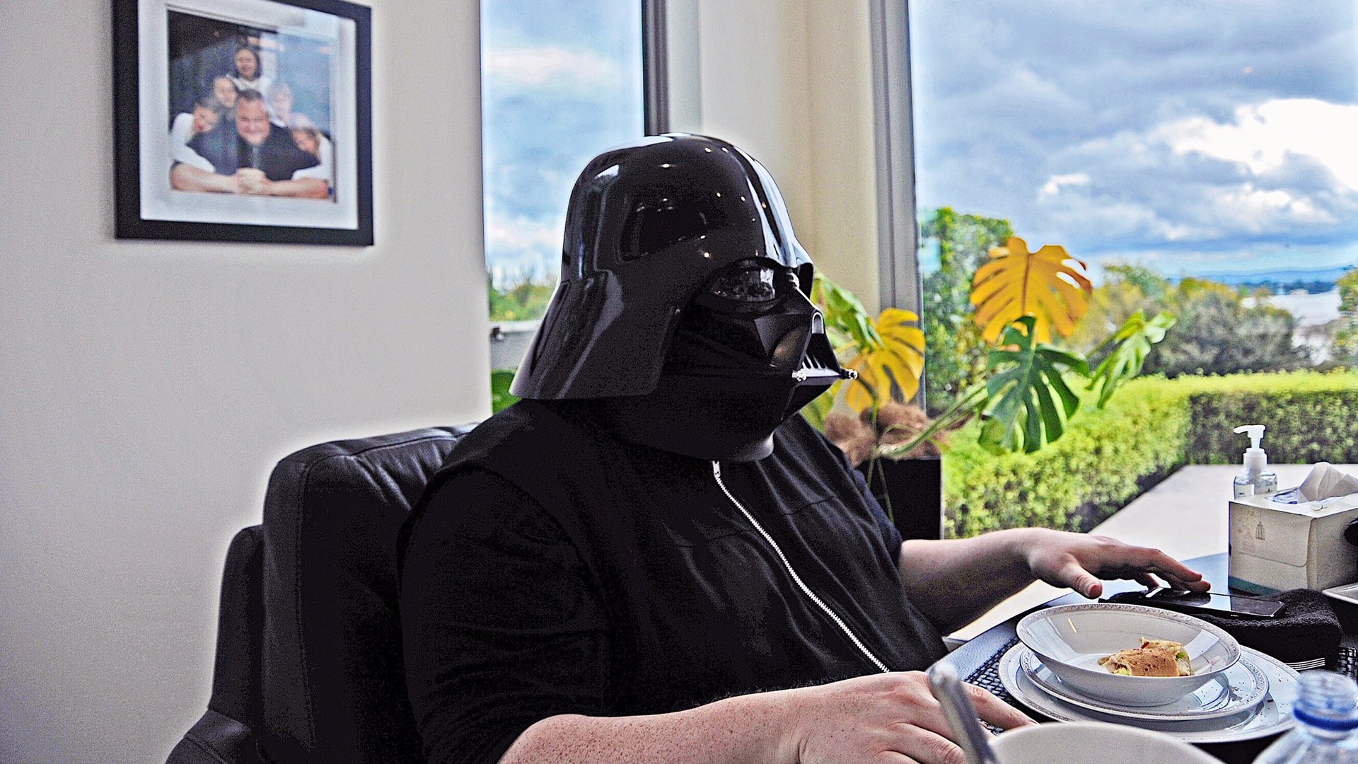 Kim Dotcom as Darth Vader, one of the greatest villains of popular culture. Photo / Supplied