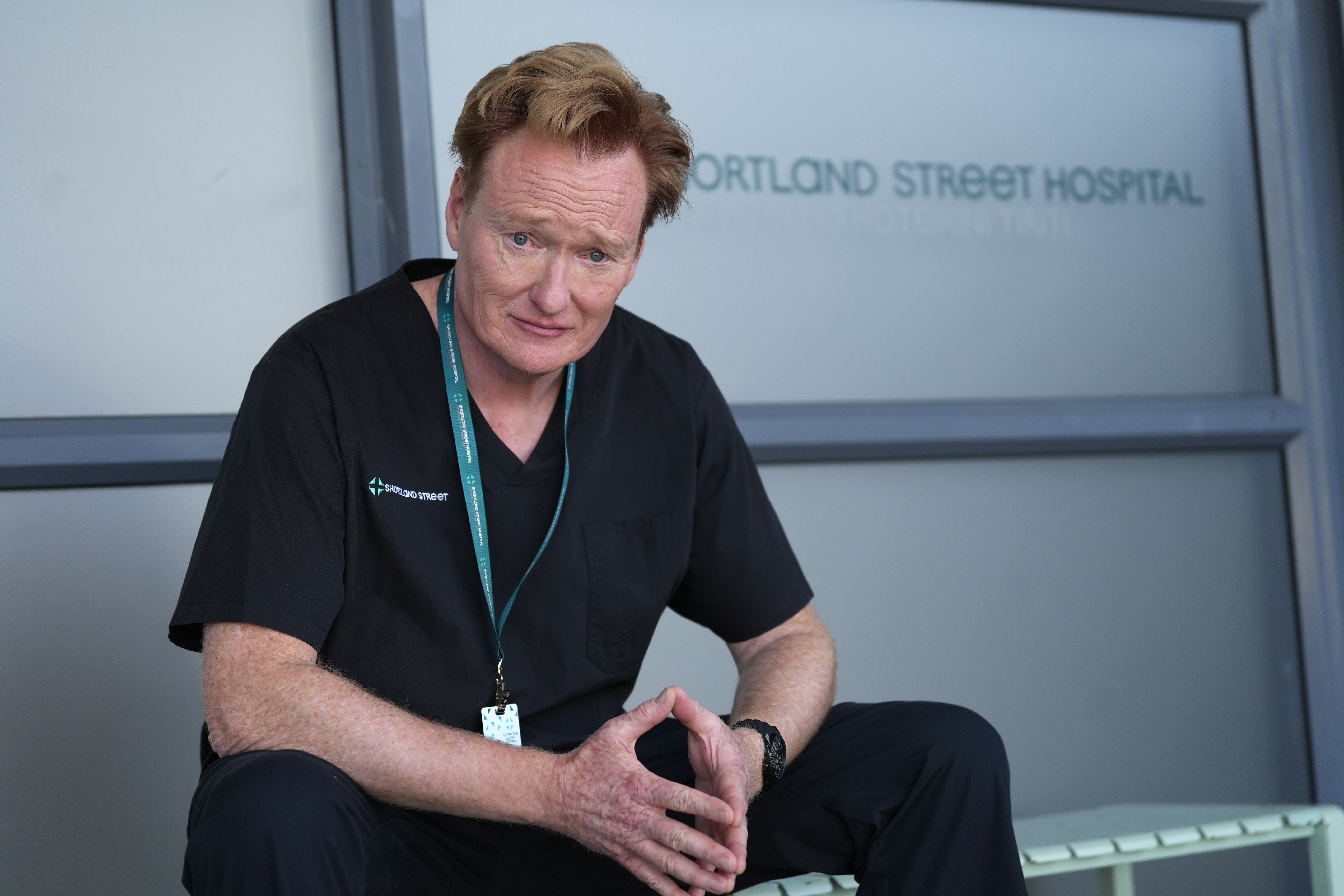 US TV star Conan O'Brien plays Dr Aiden Archer in an upcoming episode of Shortland Street. Photo / South Pacific Pictures