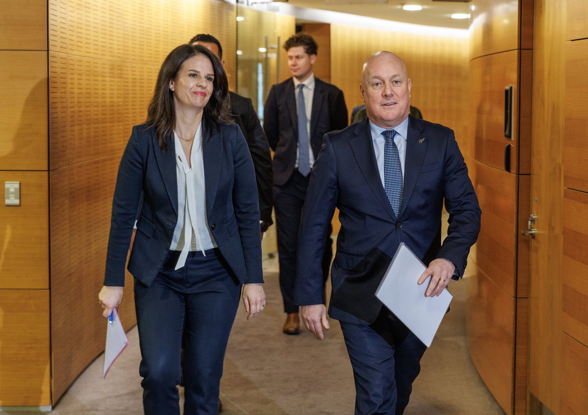 Prime Minister Christopher Luxon has called the low level of achievement in education a 'crisis', which Education Minister Erica Stanford is trying to address. Photo / Mark Mitchell
