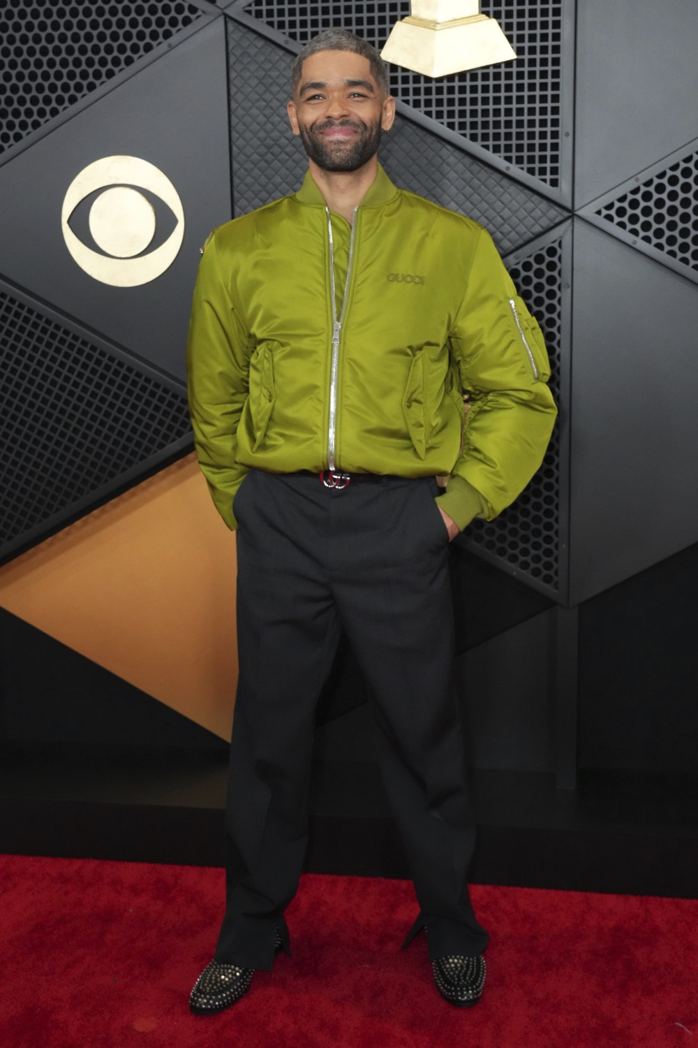 Kingsley Ben-Adir arrives at the 66th annual Grammy Awards in Los Angeles. Photo / Jordan Strauss, AP