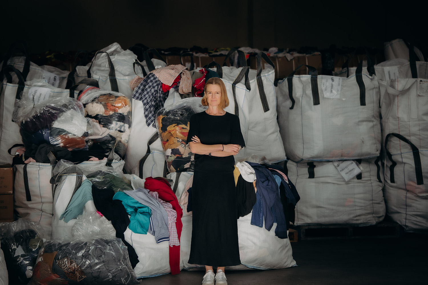 Jacinta, pictured here at an Auckland Textile collection facility.