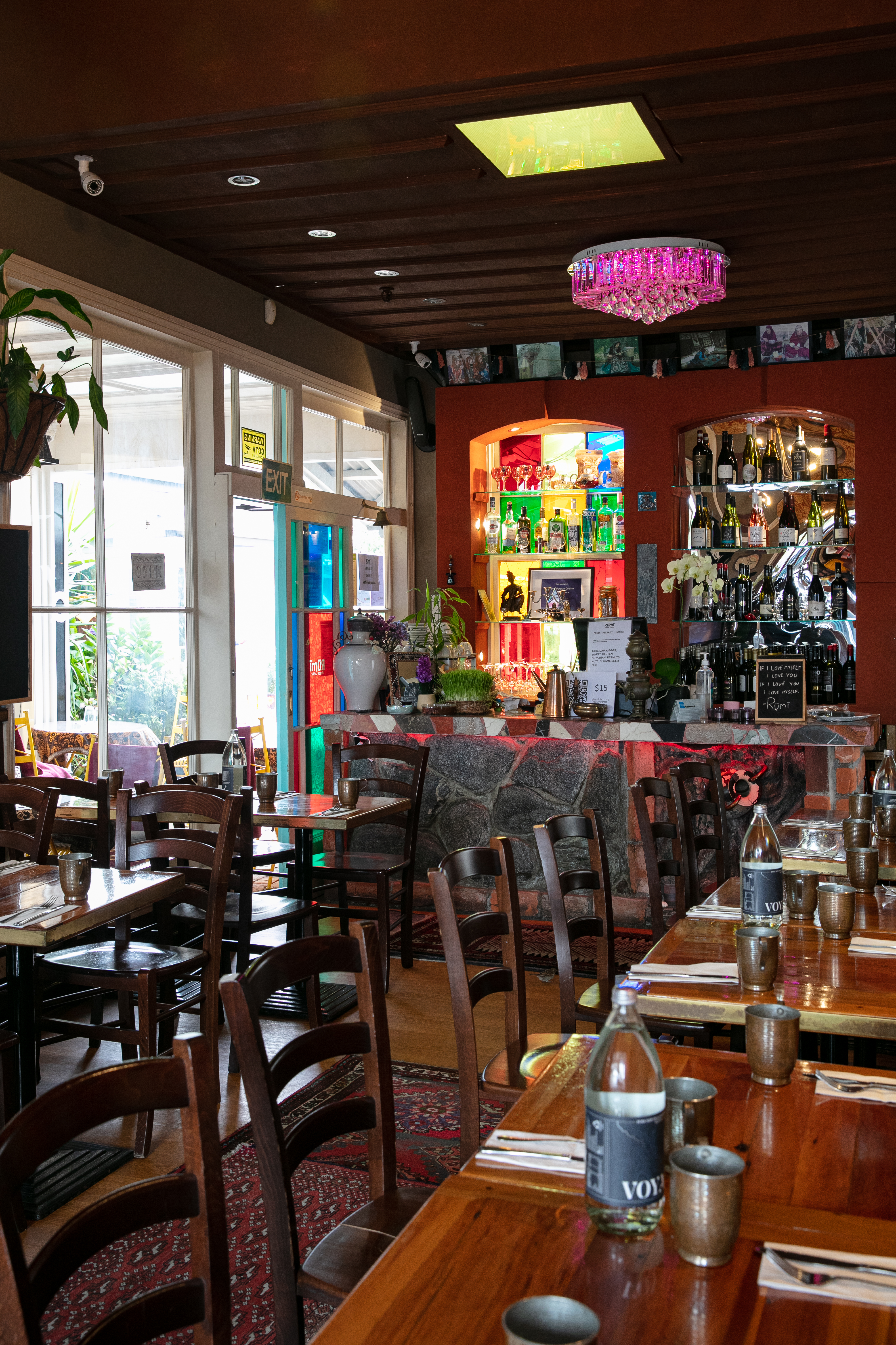 The colourful and cosy dining room at Rumi. Photo / Babiche Martens