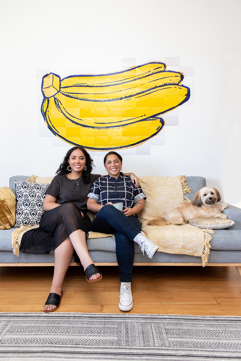 Courtney, Janet and their fur baby Sadie Rose at home in Avondale. Photo / Babiche Martens