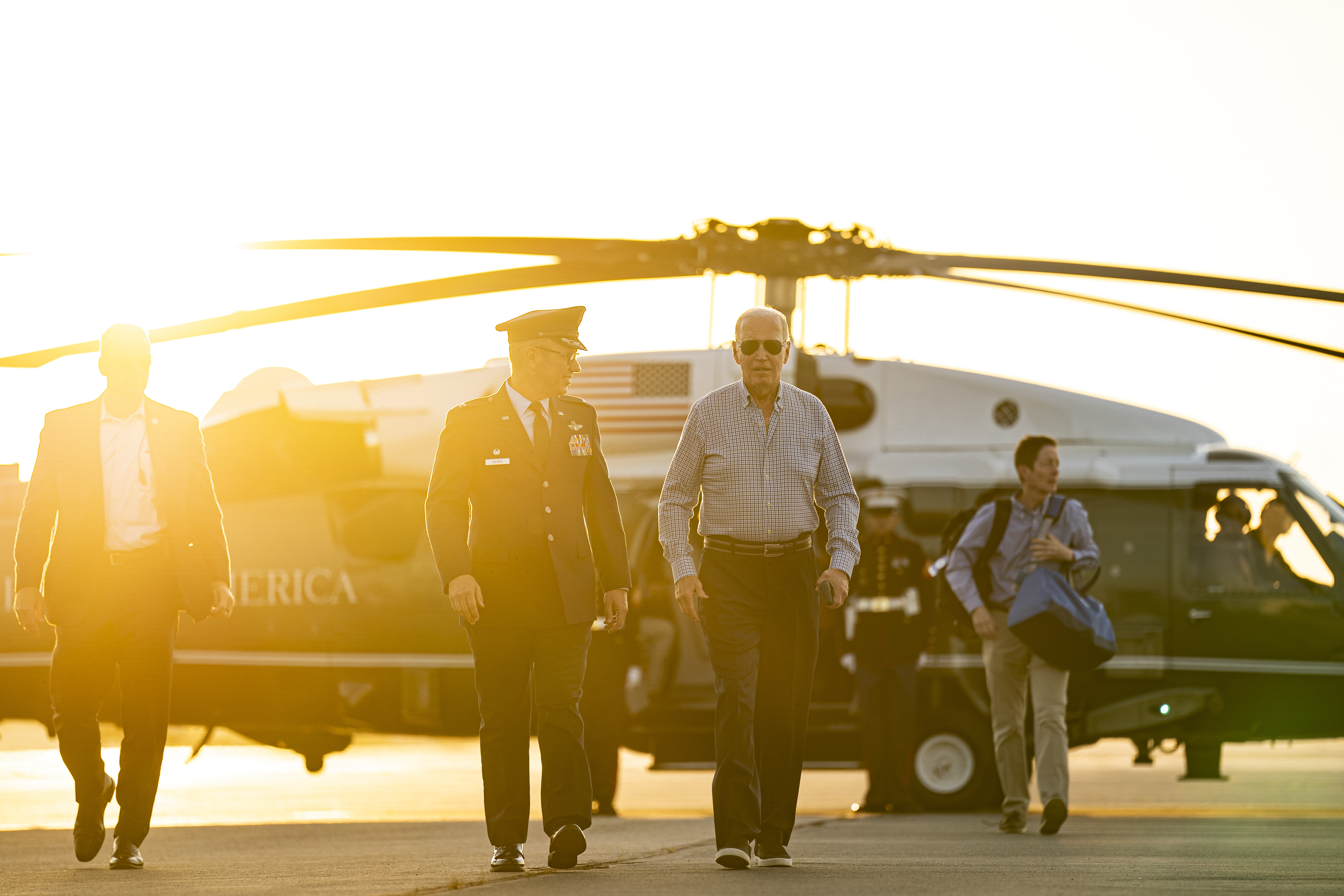 President Joe Biden walks from Marine One en route to Camp David for debate preparation on June 20, 2024. Photo / Al Drago, The New York Times