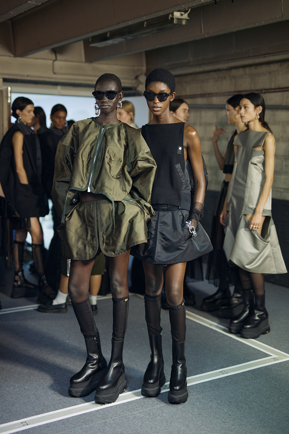 Backstage at Sacai spring 2024. Photo / Getty Images