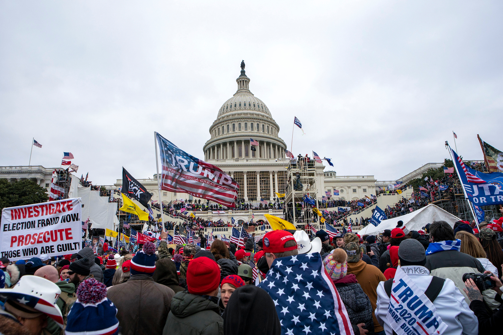 Rioters loyal to President Donald Trump rally at the US Capitol in Washington on January 6, 2021. Photo / AP
