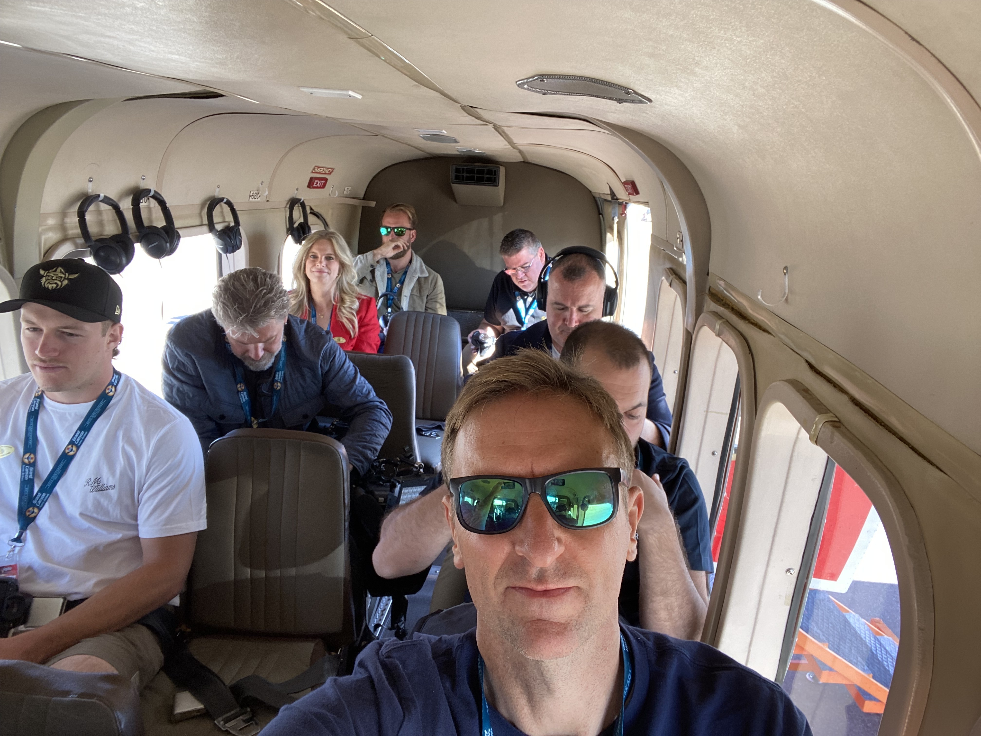 Michael Burgess on board the 20 seater DHC6-300 Otter to the Grand Canyon.