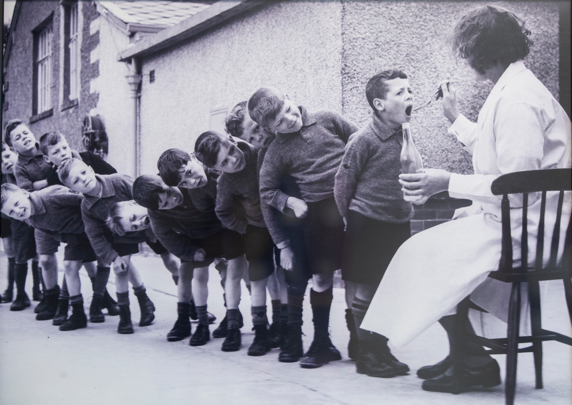 The first vaccine offered in New Zealand, against smallpox, came in 1863, but it wasn't until the polio epidemics of the 1940s and 1950s that vaccines were more widely adopted. Pictured are schoolboys receiving the polio vaccine in the 1950s.