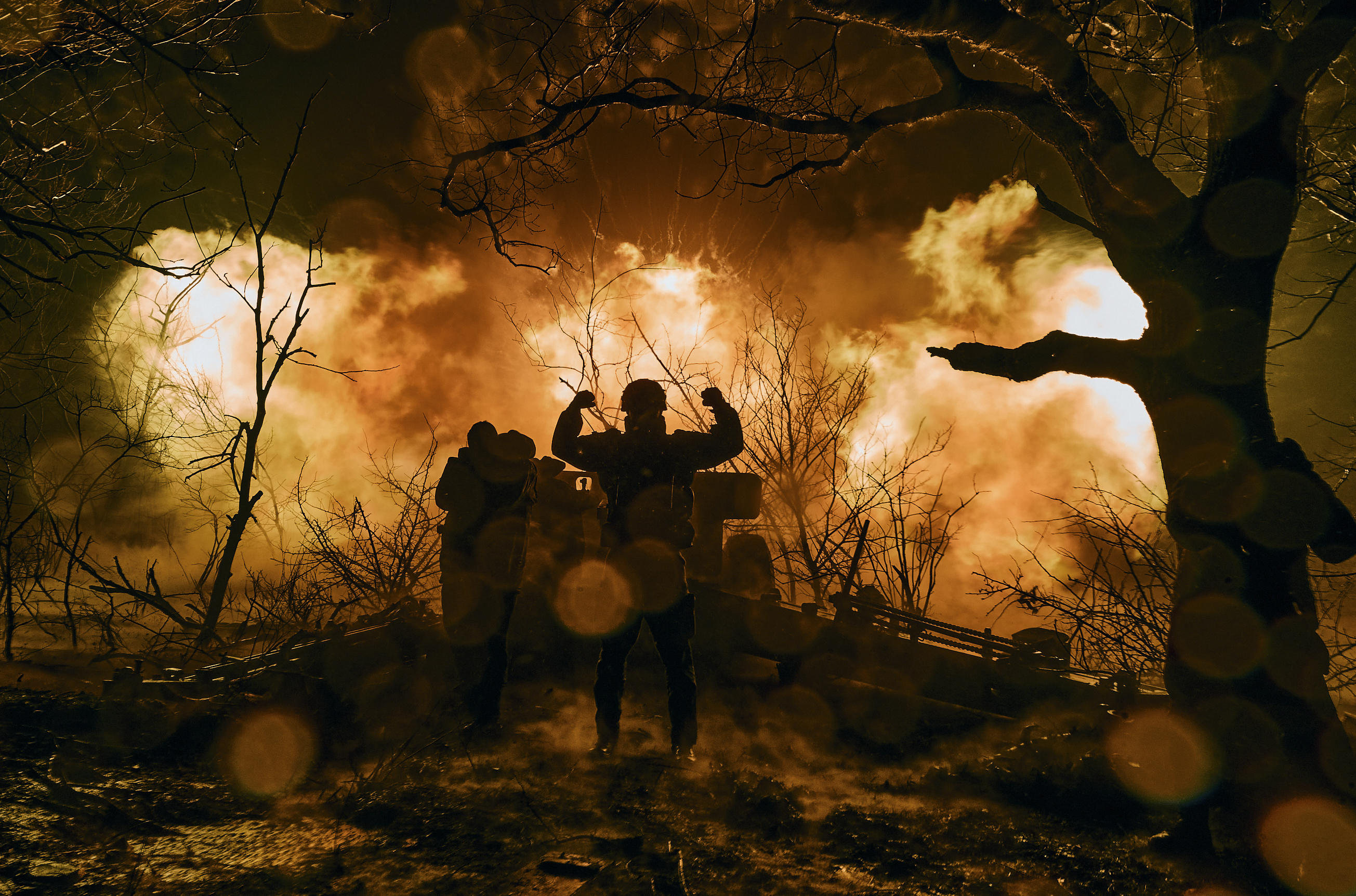 Ukrainian soldiers fire artillery at Russian positions near Bakhmut, in the Donetsk region of Ukraine. With no suggestion of a negotiated end to the 13 months of fighting between Russia and Ukraine, a counteroffensive by Kyiv’s troops is in the cards. Photo / AP