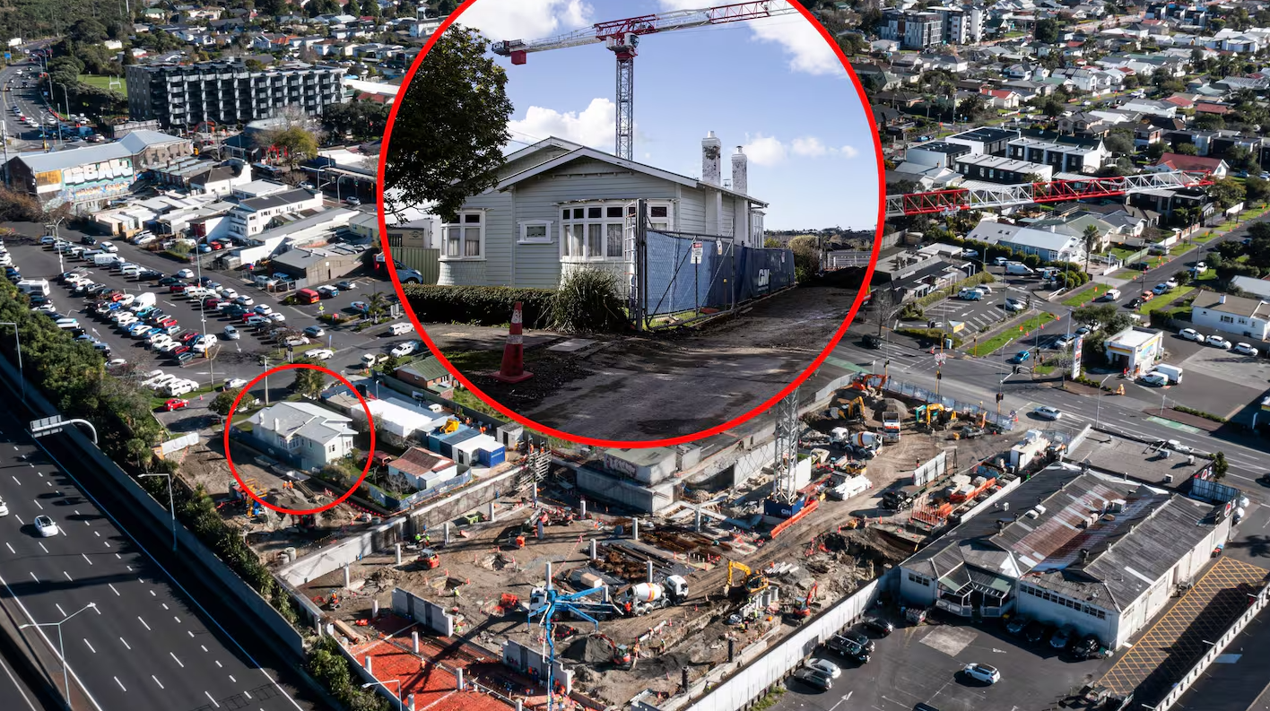 New World Pt Chevalier was being built, and the home next door. Photo / Jason Dorday