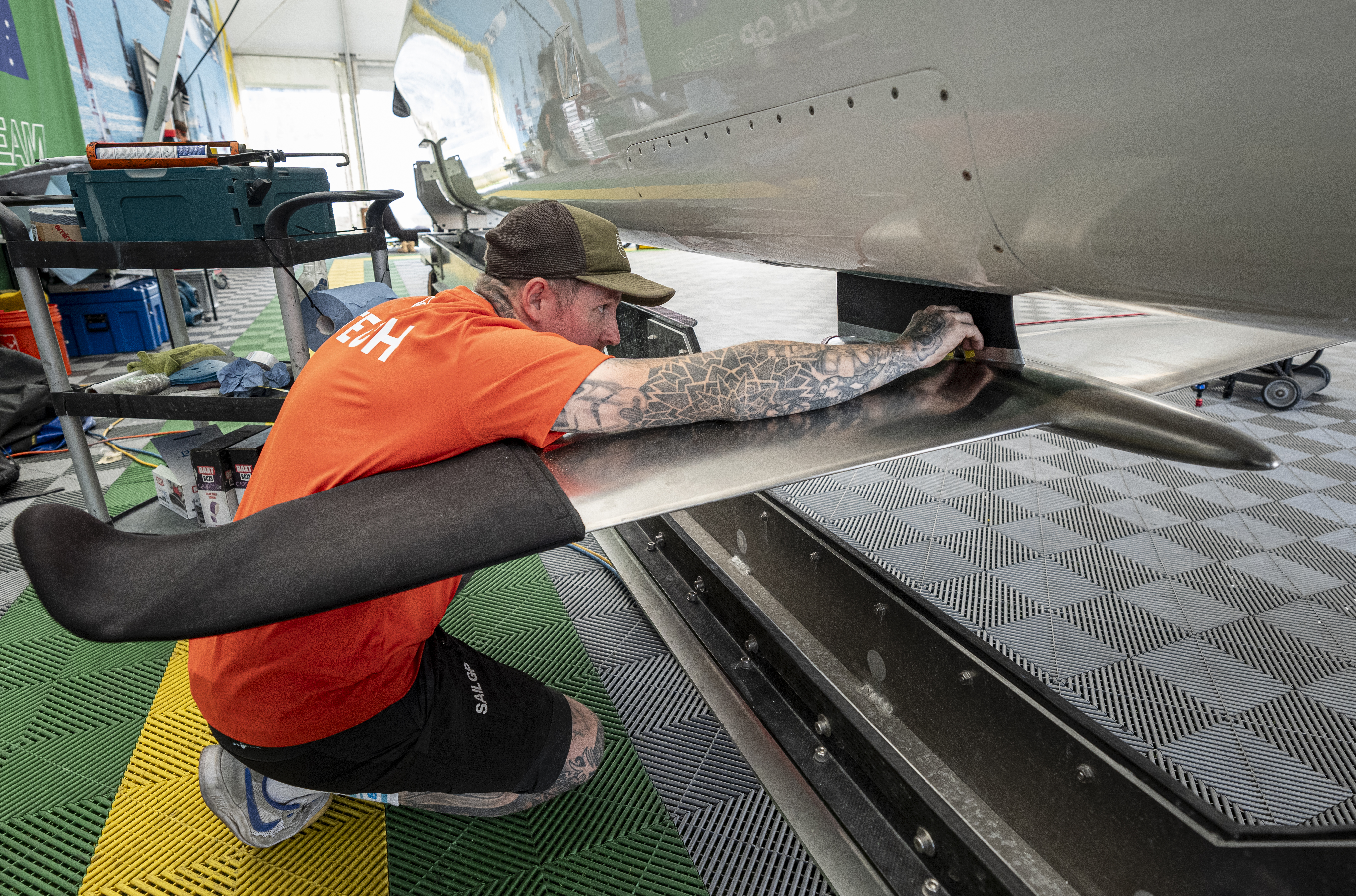 SailGP will roll out its new high-speed T-Foils across the fleet this weekend in Auckland. Photo / Bob Martin, SailGP