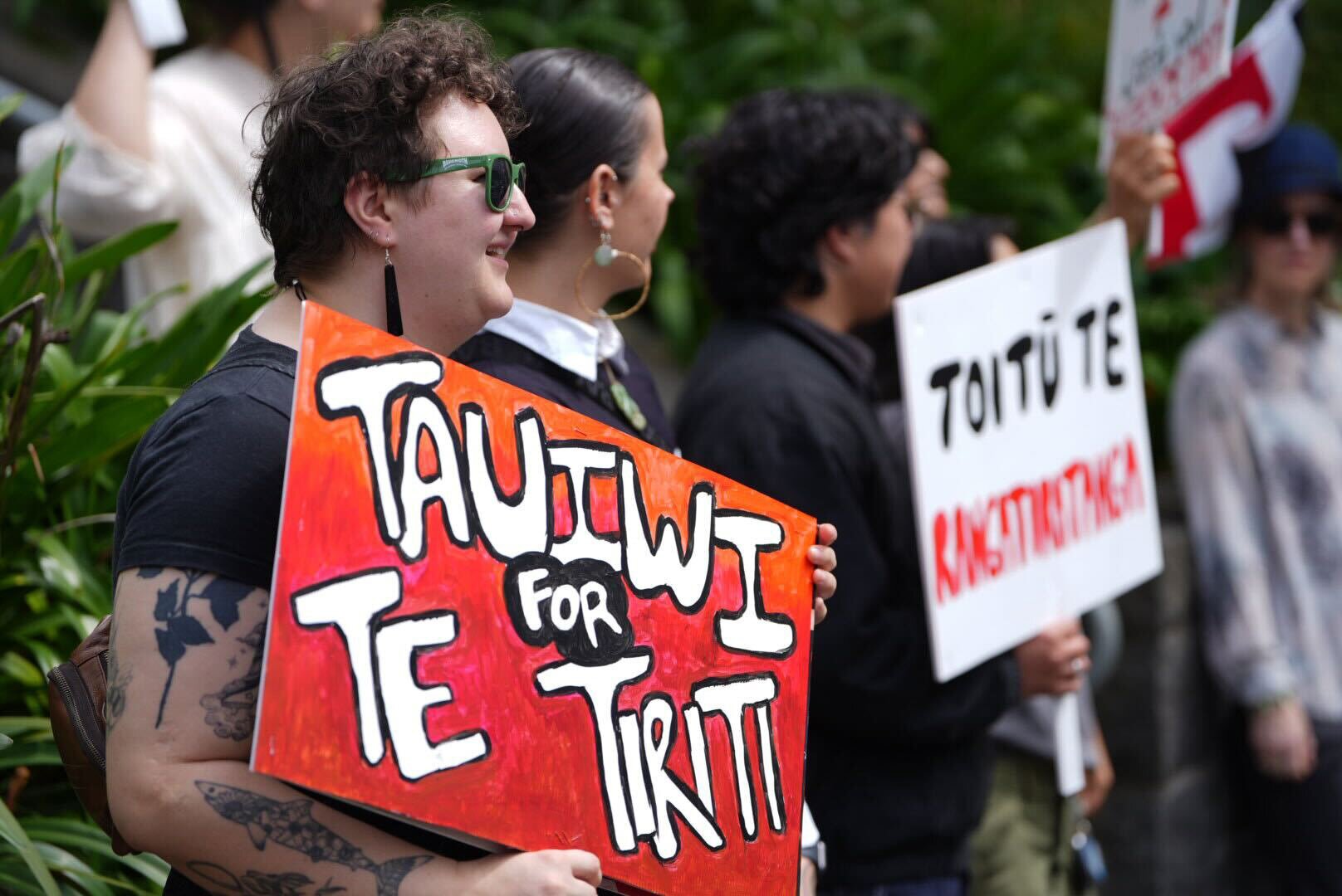 More protesters outside the Act HQ in Epsom. Photo / Carson Bluck