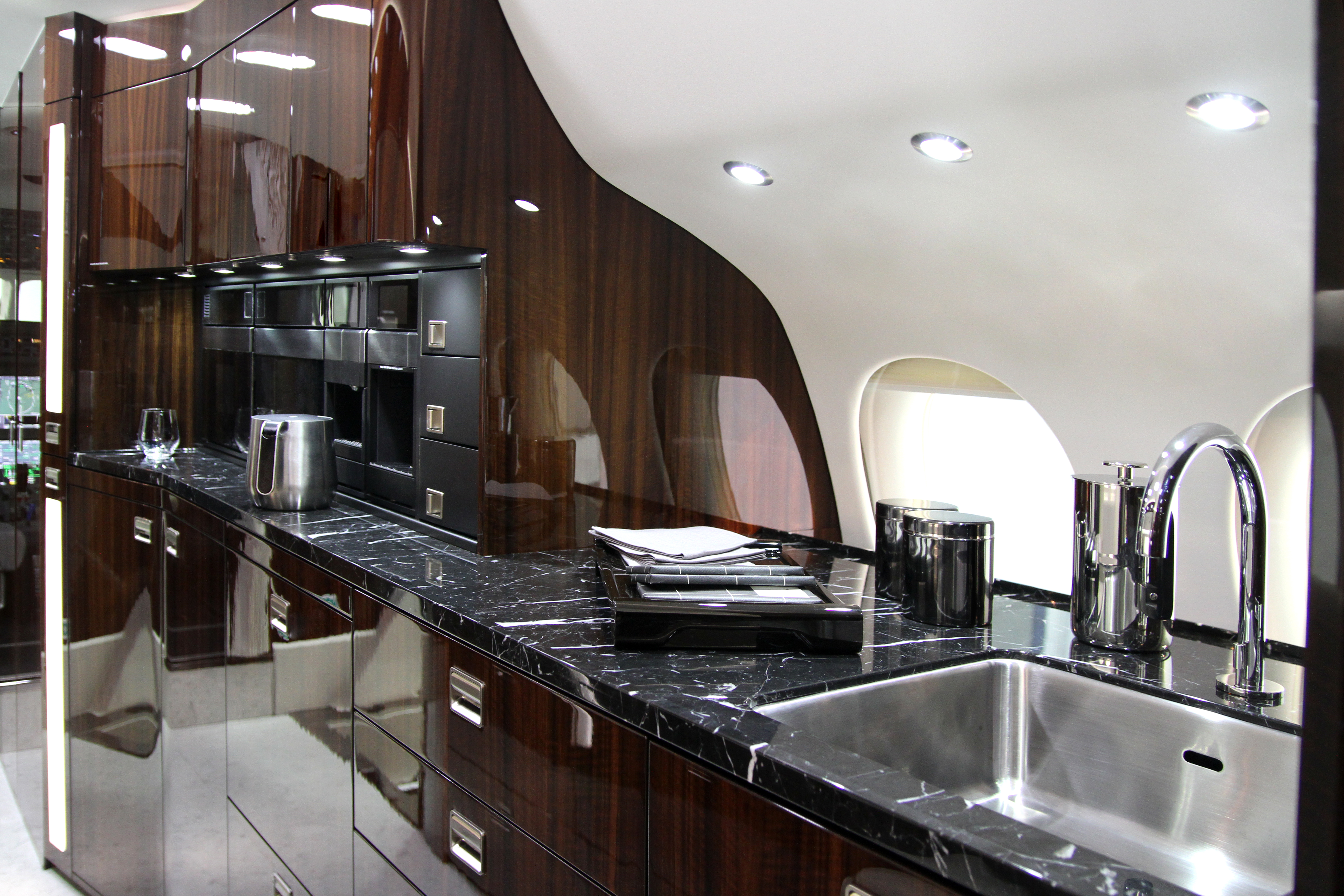 Inside the cabin of a Falcon 8X. Photo / Supplied