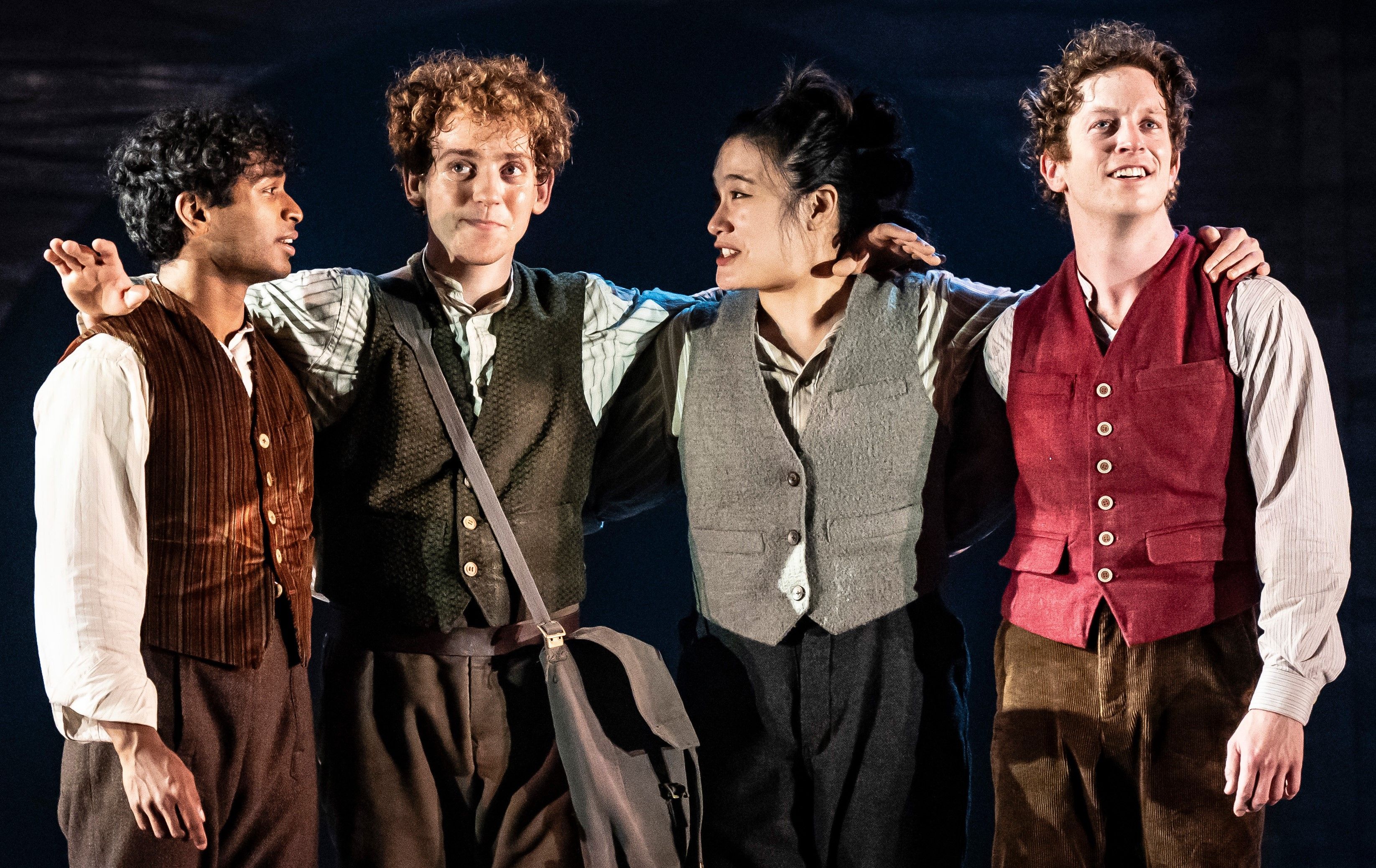 From left: Pippin (Ben Mathew), Samwise Gamgee (Michael Kurowski), Merry (Eileen Doan) and Frodo (Spencer Davis Milford).
