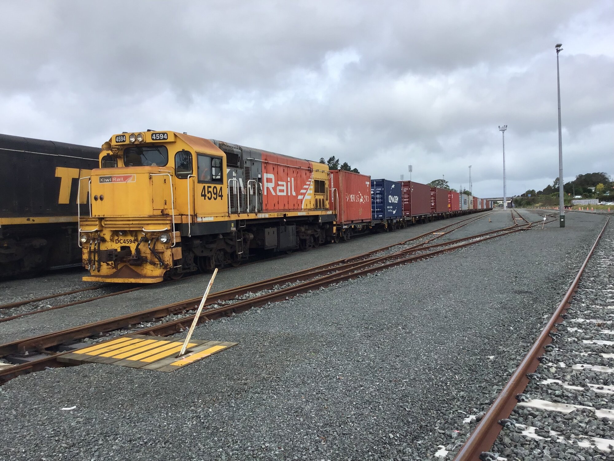 A small number of freight trains will continue to operate during a 16-day break for passenger rail services in Auckland. Photo / KiwiRail 