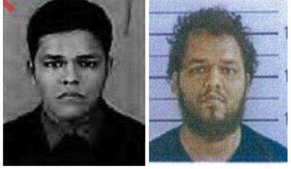 LynnMall terrorist Ahamed Samsudeen from his New Zealand visa application (left) and when he was in prison (right). 