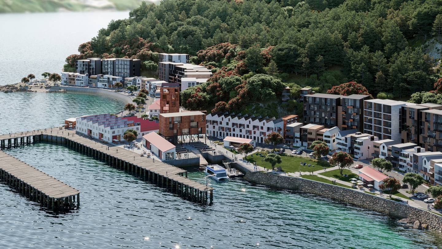 An artist's impression of the now-cancelled housing development at Shelly Bay. Image / Supplied