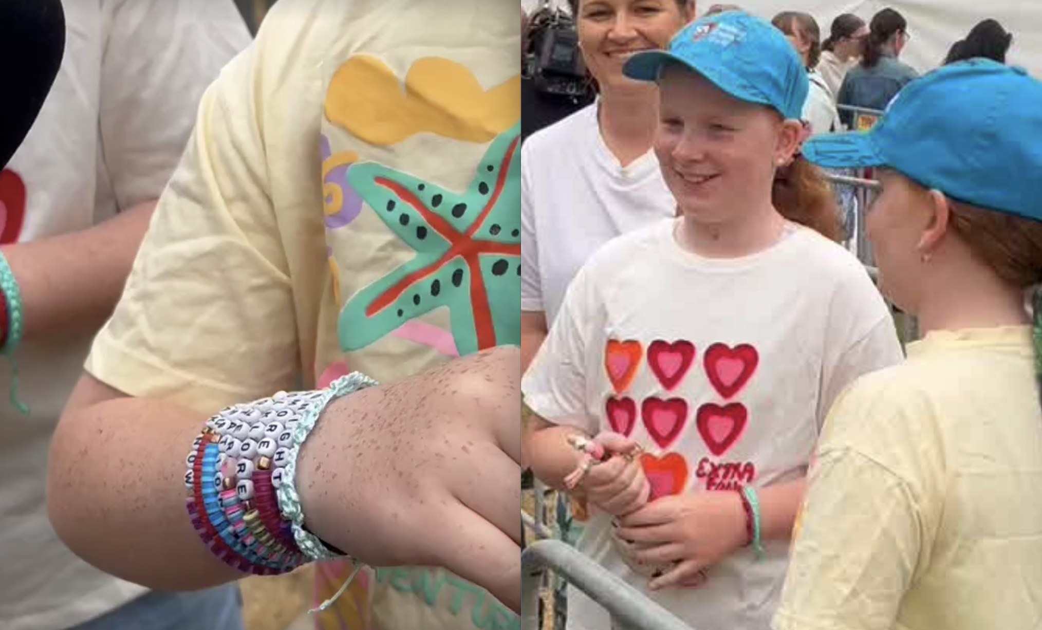 Two young fans spent hours creating friendship bracelets for the show.