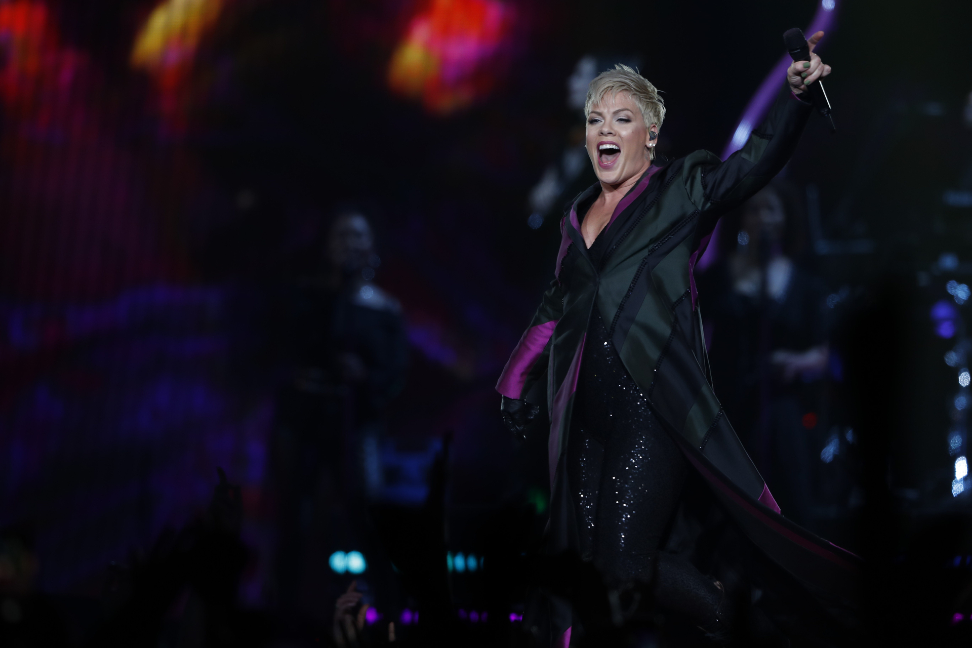 Pink performs in Auckland as part of her Beautiful Trauma World Tour. Photo / Dean Purcell