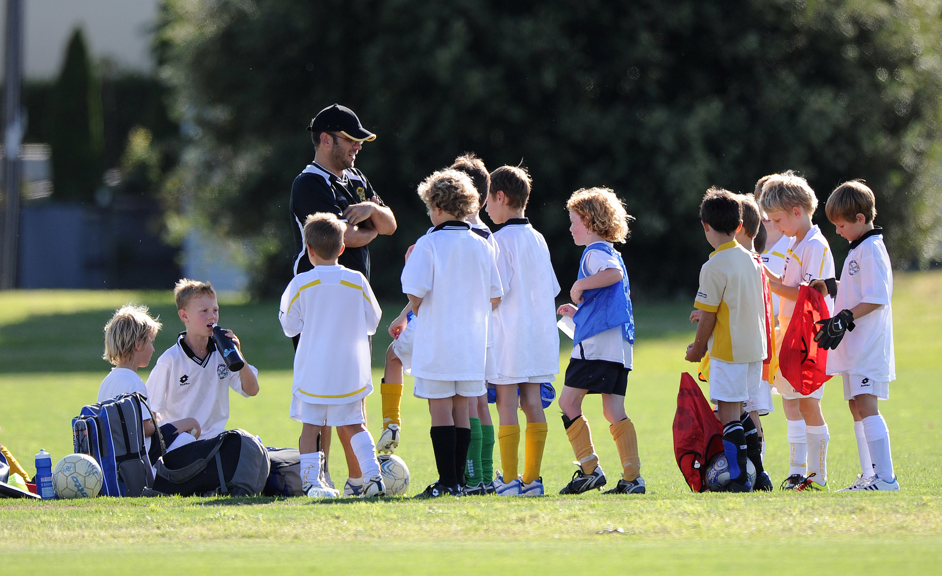 A kids' football team at Madills Farm. Photo / Andrew Cornaga/Photosport.co.nz