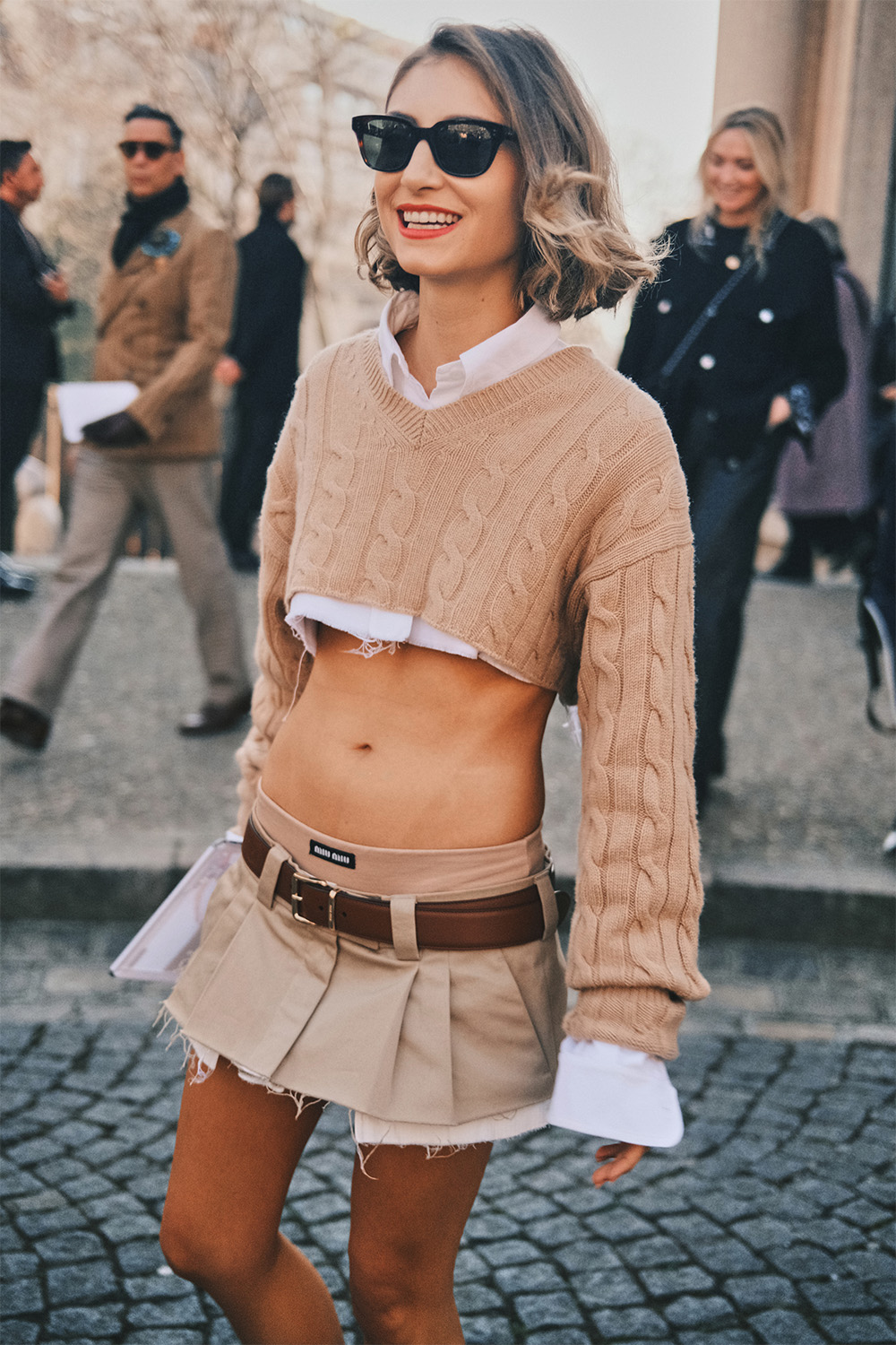 Miu Miu's miniskirt. Photo / Simbarashe Cha for The New York Times