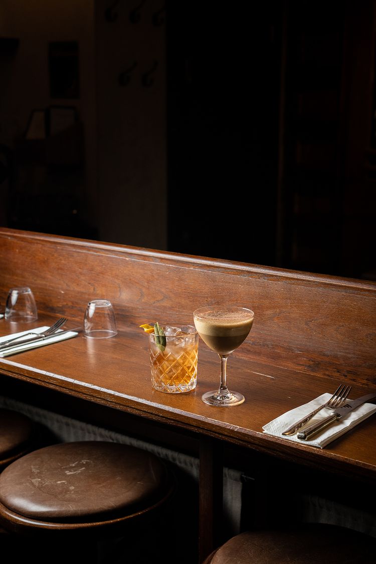 The Laundry’s espresso martini and bay leaf old fashioned cocktail.
Photo / @Brixtonlaundry