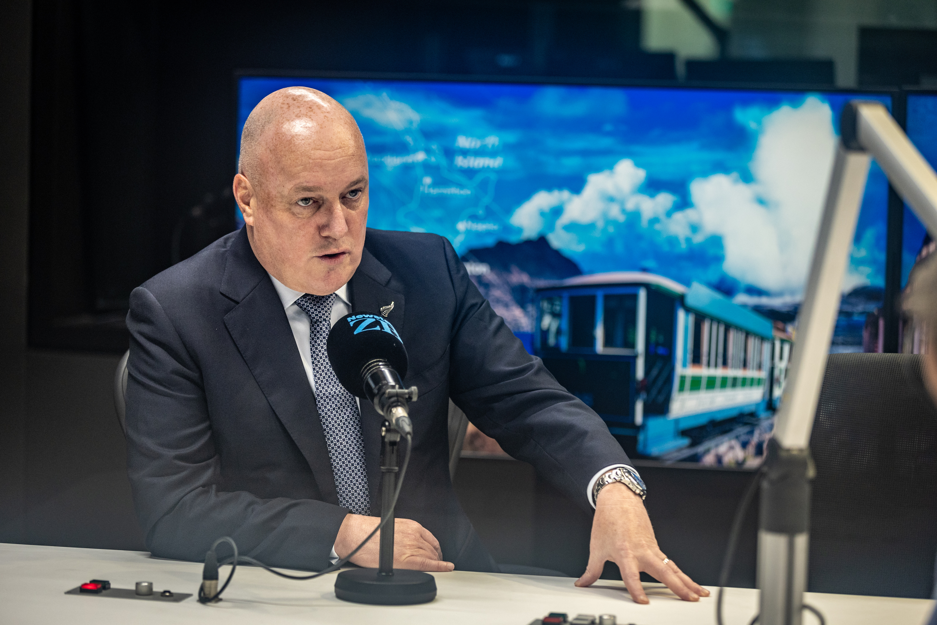 Prime Minister Christopher Luxon appears on Newstalk ZB Mike Hosking Breakfast. Photo / Michael Craig
