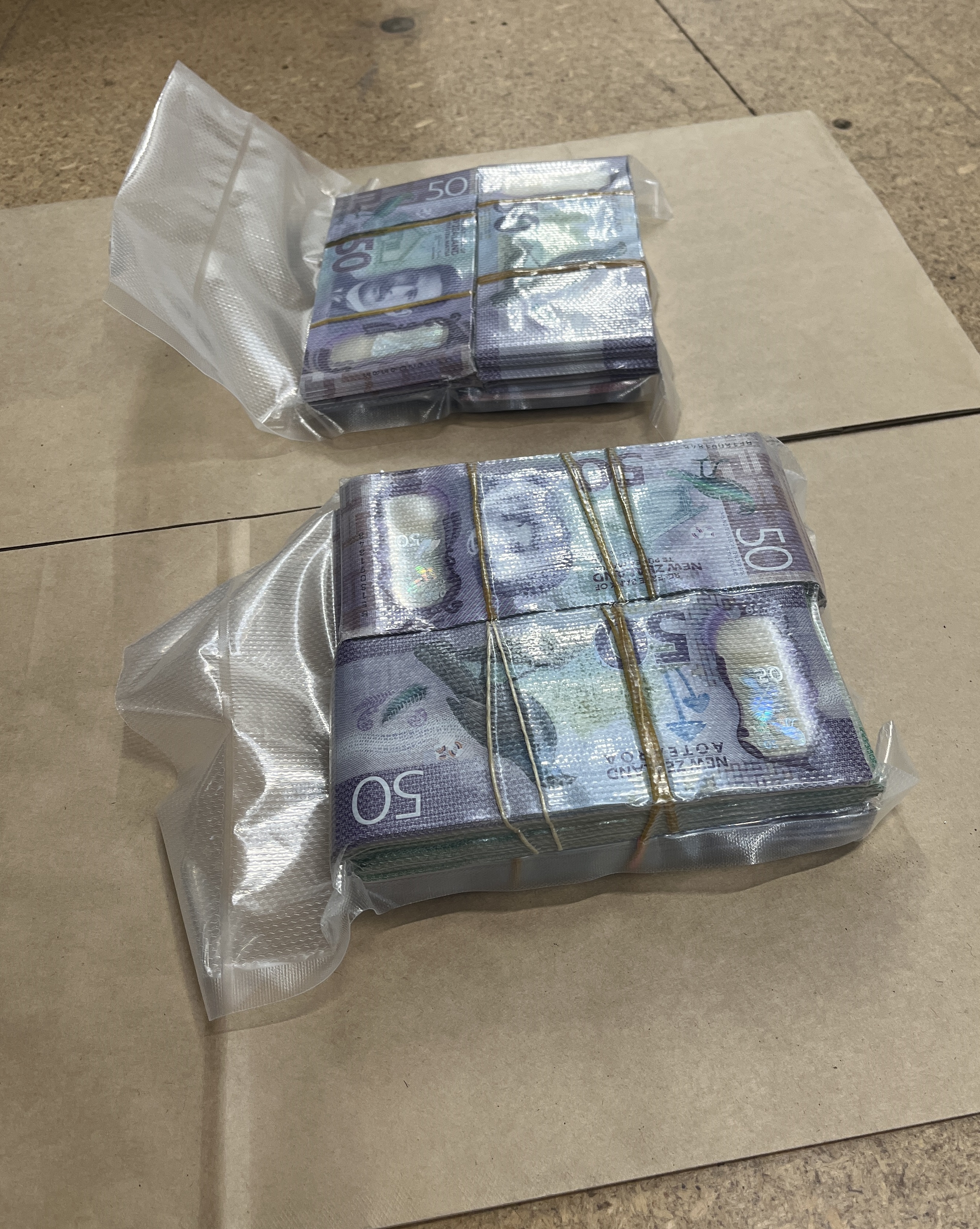 Police seized $250,000 cash at the conclusion of Operation Avon, a covert investigation into alleged drug dealing by the Comancheros chapter based in Christchurch. Photo / NZ Police