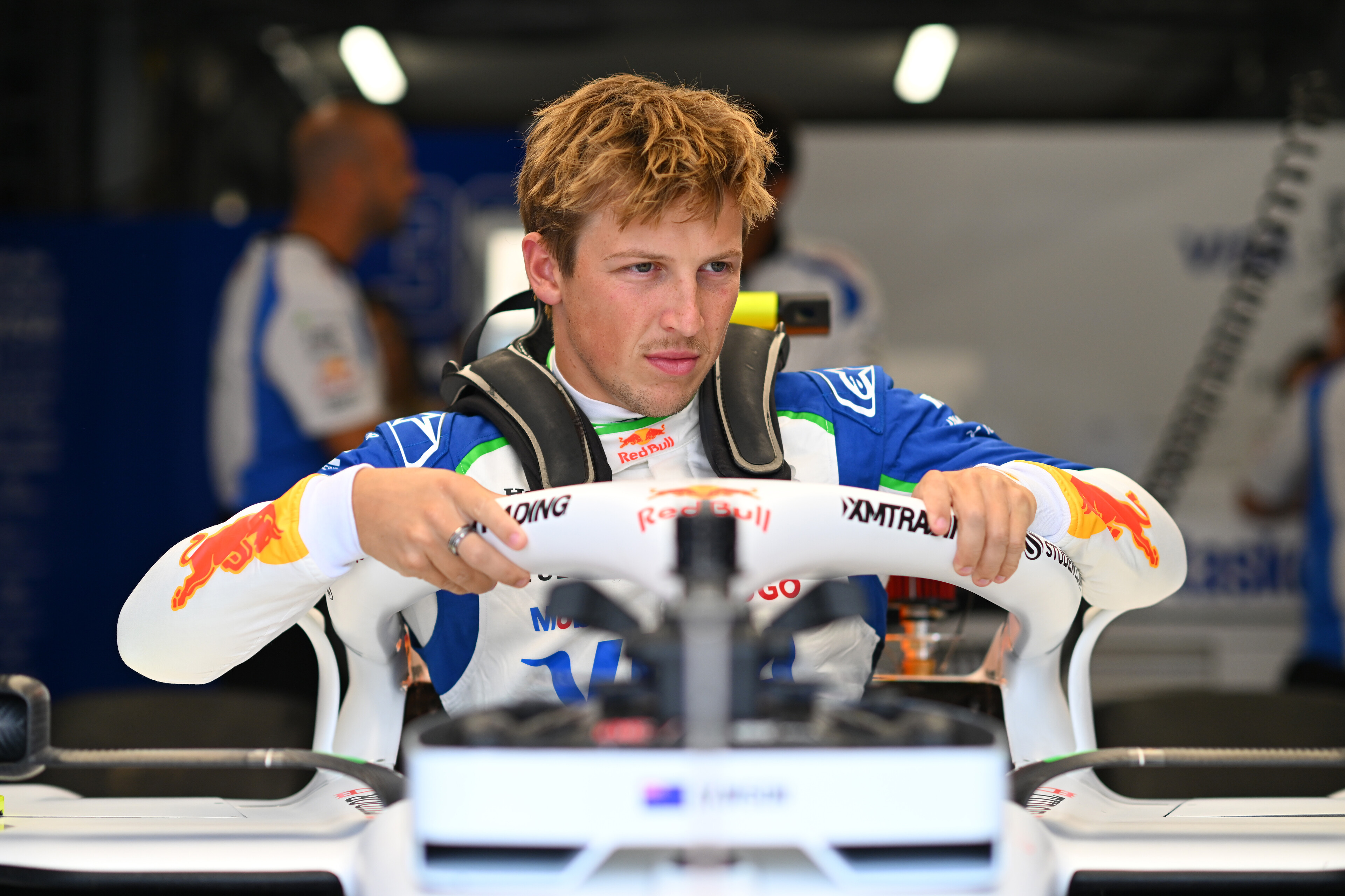 Liam Lawson, seen at the Dutch Grand Prix, says the main thing for him next year is to stay in Formula One and keep racing. Photo / Red Bull