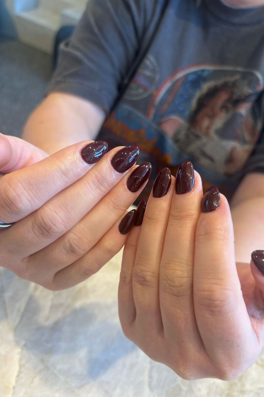 Shades of red wine, rich burgundy and deep cherry are a prevailing colour trend to try now. Photo / Valet Nails 