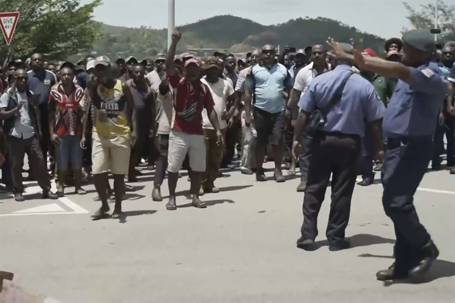 A protest in Port Moresby, Papua New Guinea. Photo / Australian Broadcasting Corp via AP