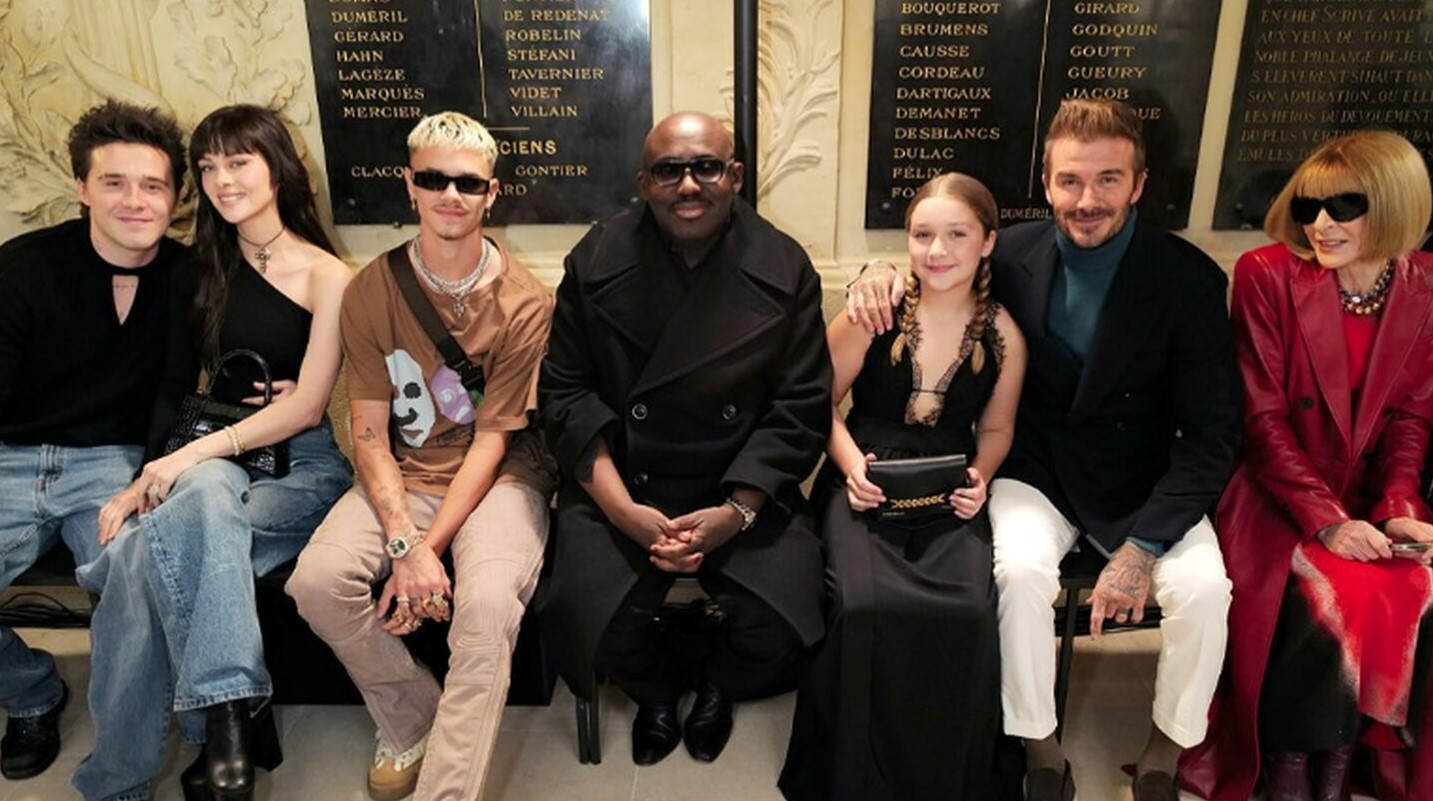 Victoria Beckham shared this happy snap from her debut at Paris Fashion Week. Photo / Instagram