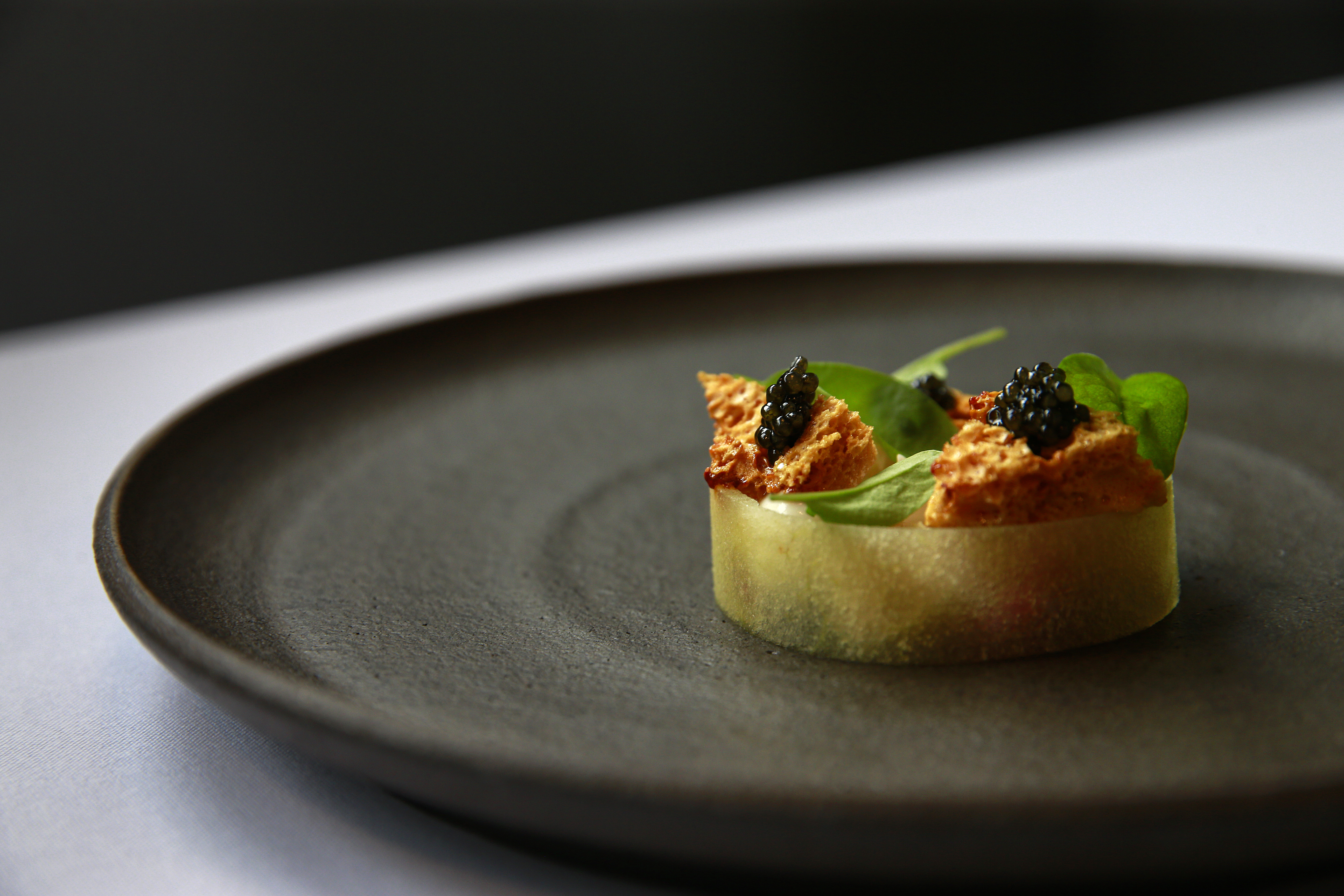 Caviar, paired with apple, honeycomb and a soft, cheesy ice cream, from Sidart restaurant in Ponsonby, Auckland. Photo / Alex Burton